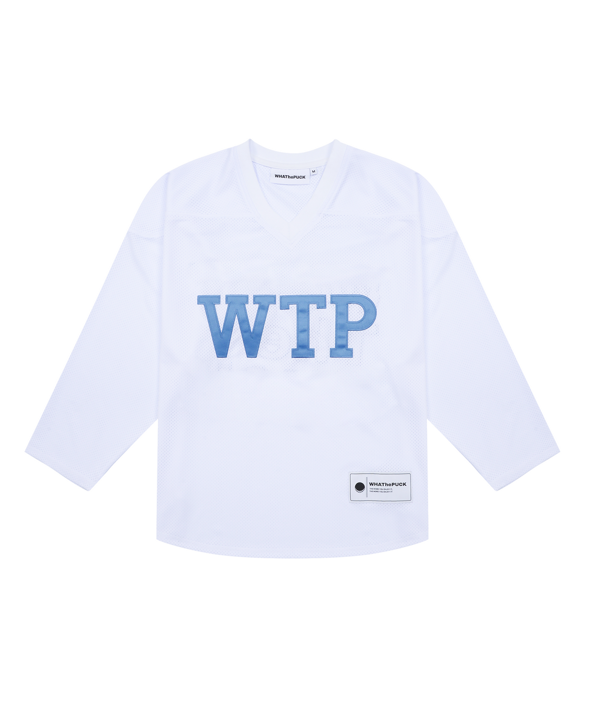 왓더퍽(WHATHEPUCK) WTP 블루로고 져지 화이트