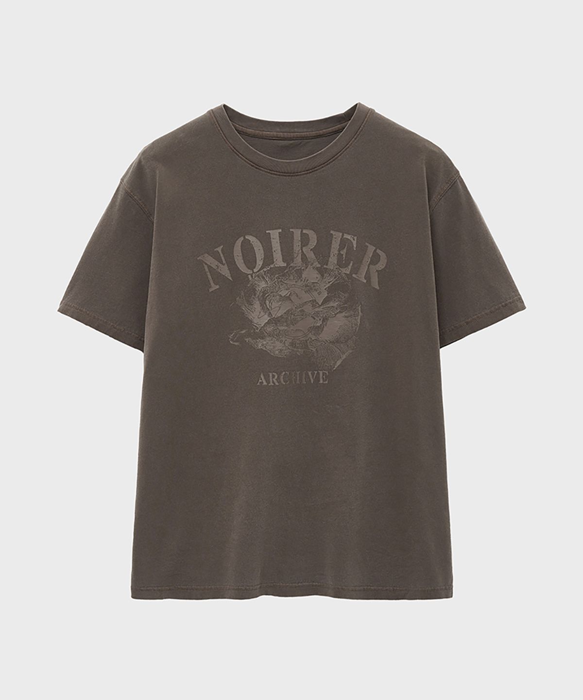 노이어(NOIRER) 아카이브 프린트 티셔츠 (애쉬드브라운)