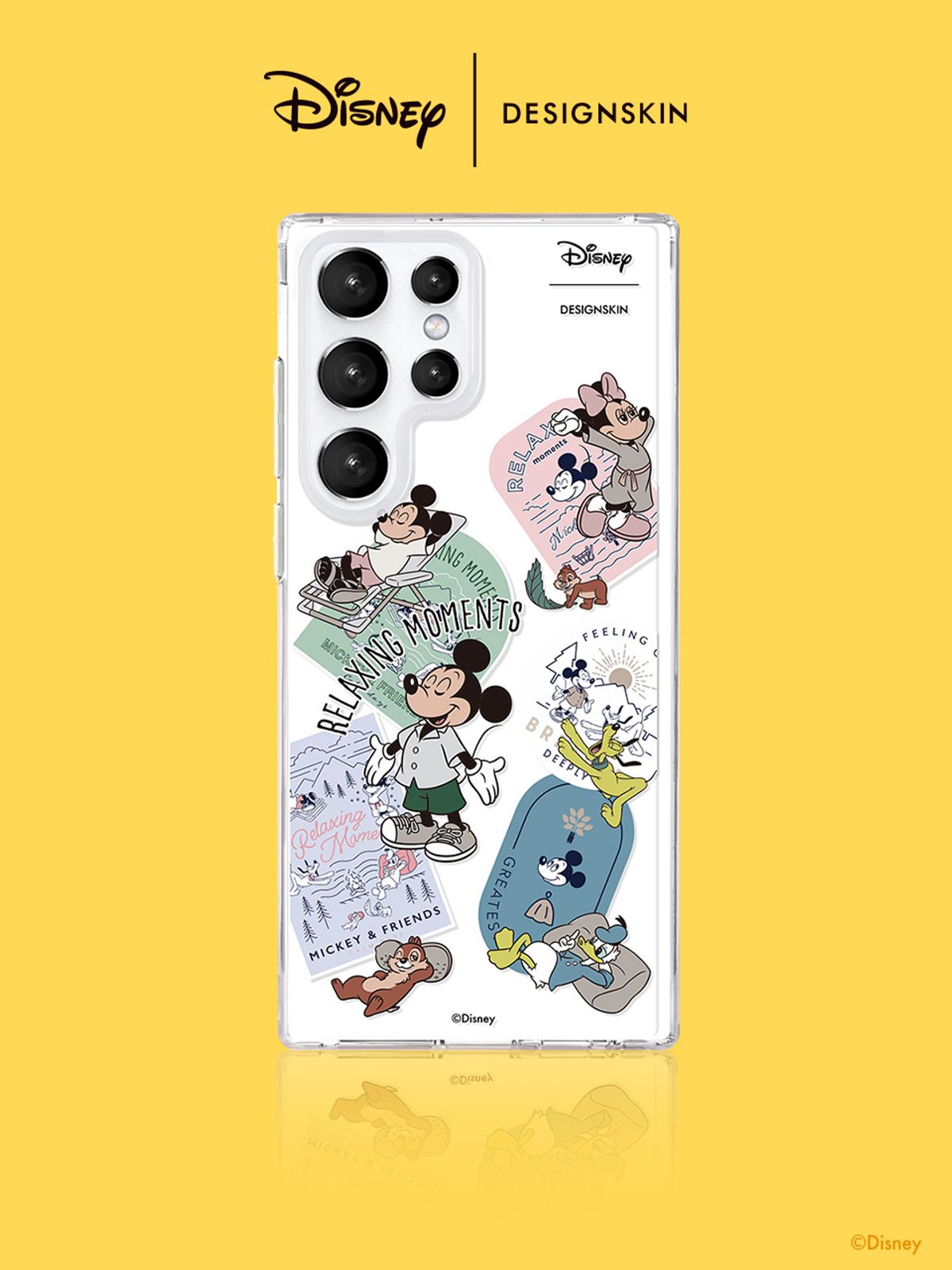 디자인스킨(DESIGNSKIN) [디즈니] 클리어 그래픽 케이스-릴렉싱 미키 패밀리