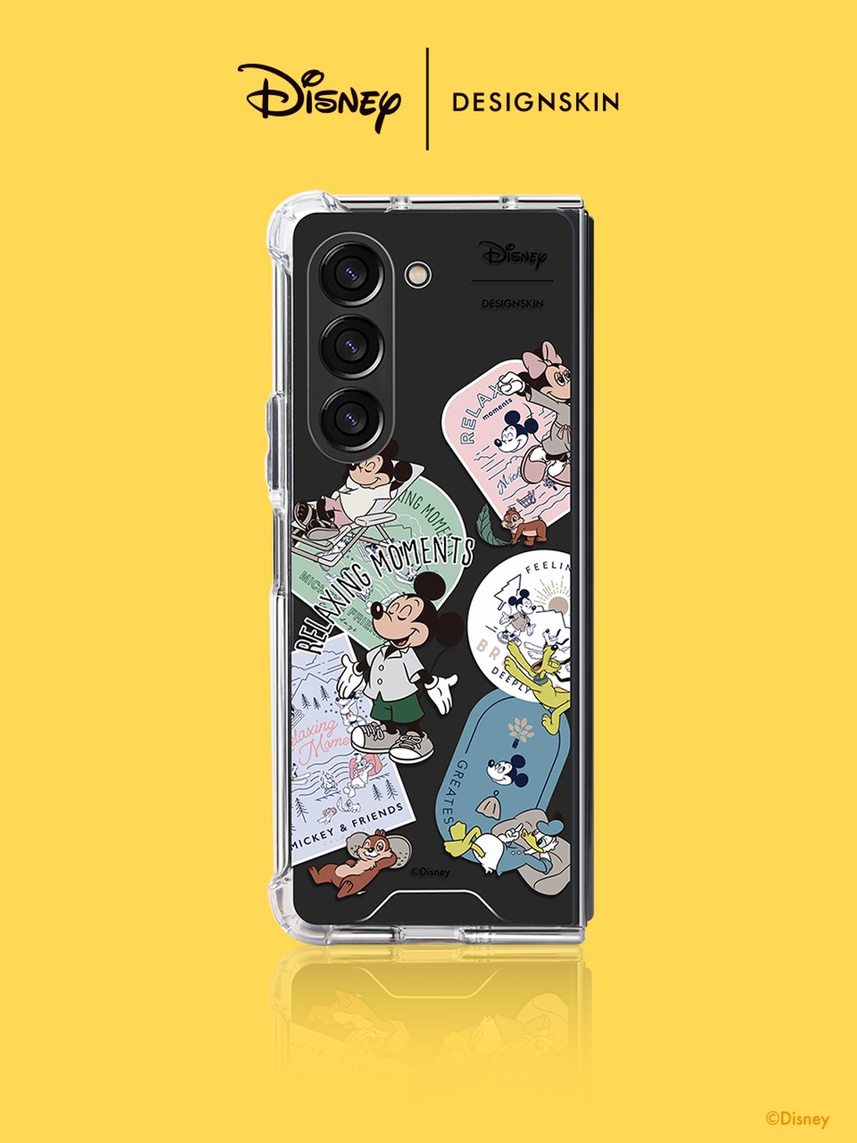 디자인스킨(DESIGNSKIN) [디즈니] 클리어 그래픽 케이스-릴렉싱 미키 패밀리