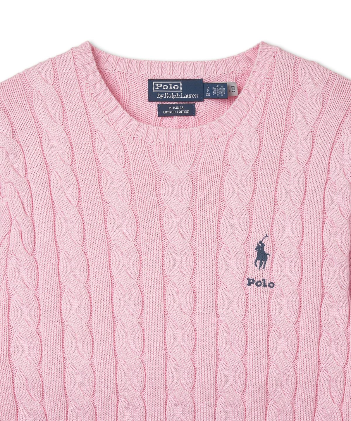 폴로 랄프 로렌(POLO RALPH LAUREN) [New Pink Capsule]  케이블 니트 코튼 스웨터 - 핑크