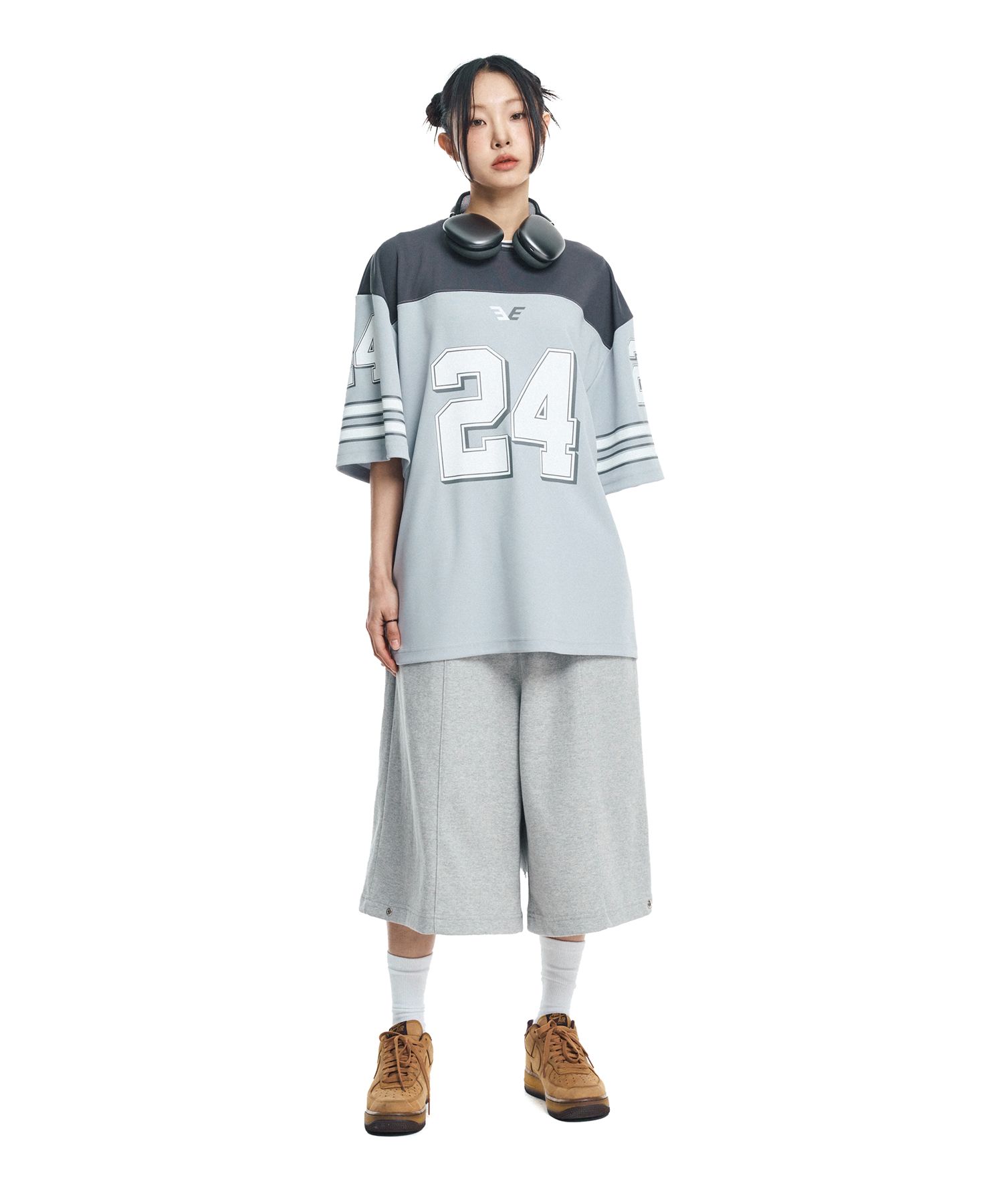 【EASY NO EASY】Snap Sweat Pants Bermuda Pants ★男女兼用★ MUSINSA | EASY NO EASY Snap 8-quarter sweat Bermuda pants - gray