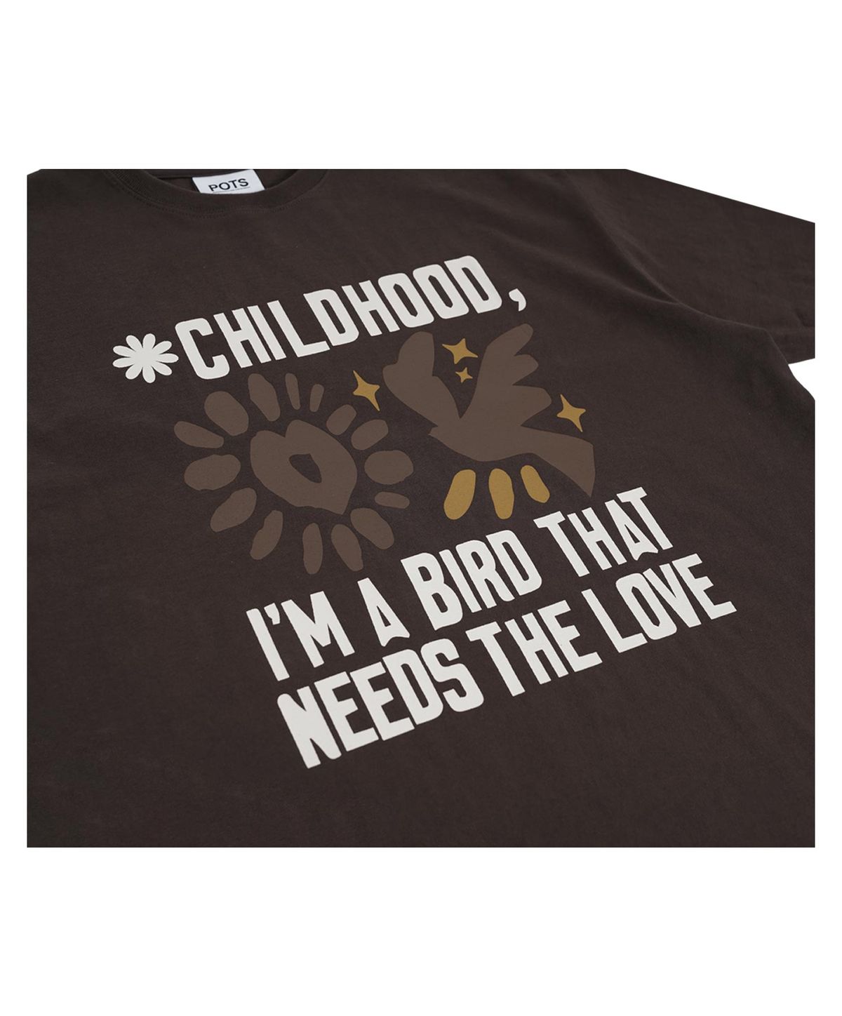 퍼츠(POTS) HEART BIRD TEE [BROWN]