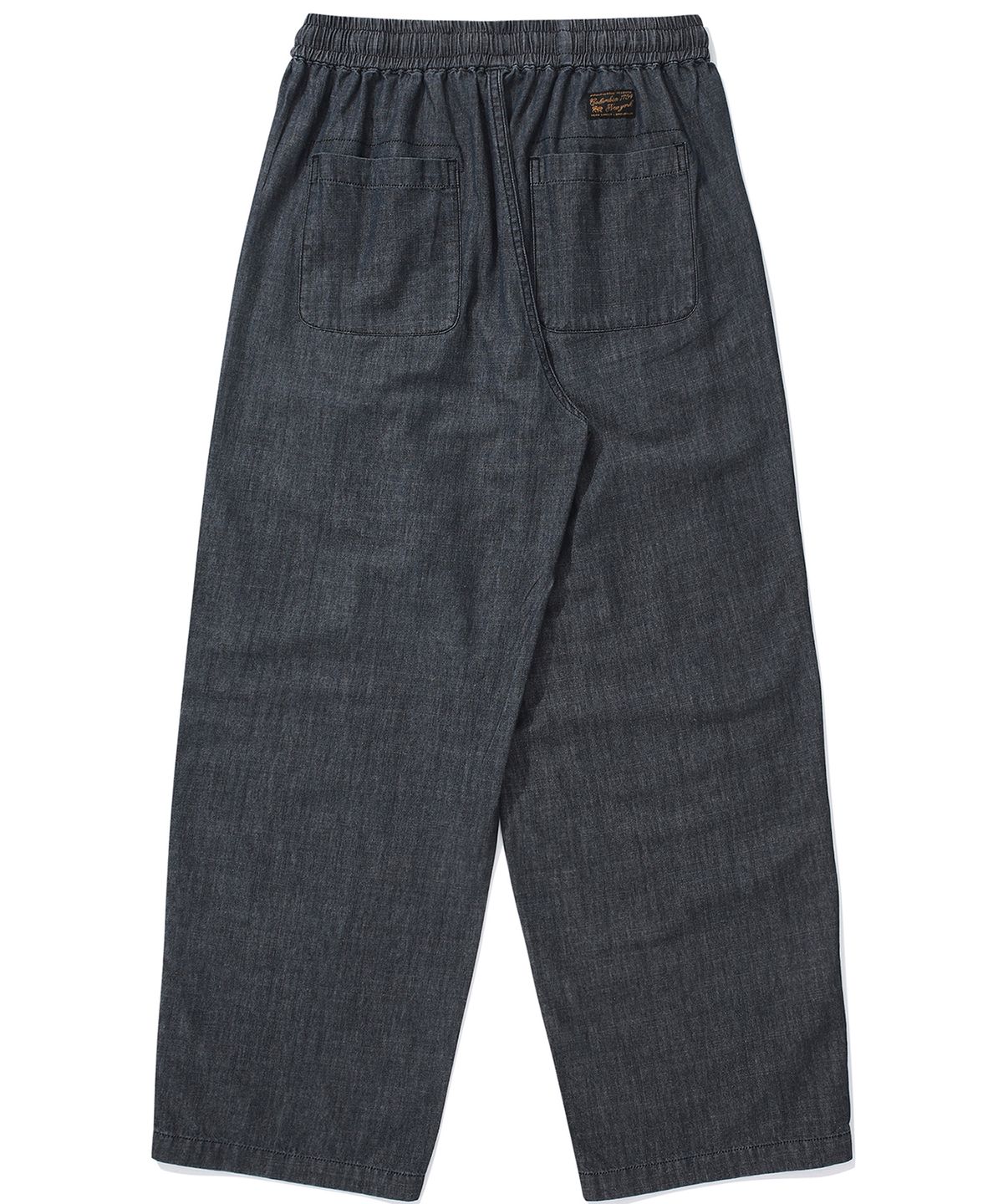 컬럼비아 유니버시티(COLUMBIA UNIVERSITY) SL-LABEL LOOSE-FIT DENIM PINTUCK PANTS 블랙데님
