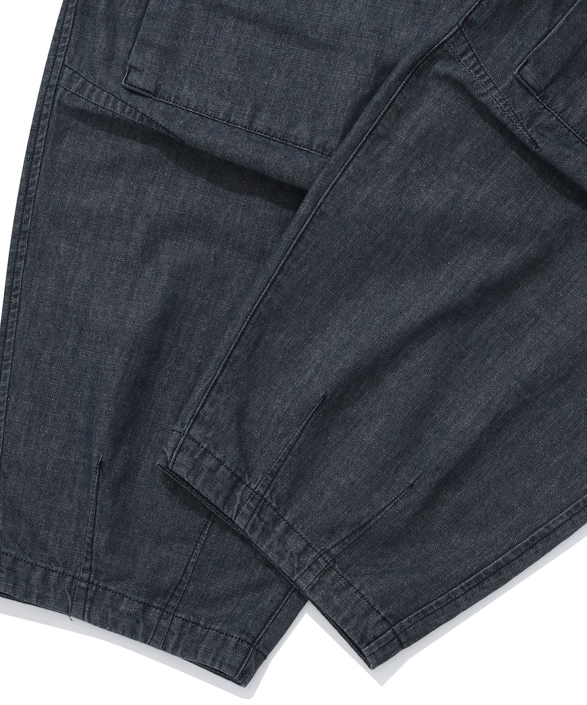 컬럼비아 유니버시티(COLUMBIA UNIVERSITY) SL-LABEL DENIM WIDE FIT BALLOON PANTS 블랙데님