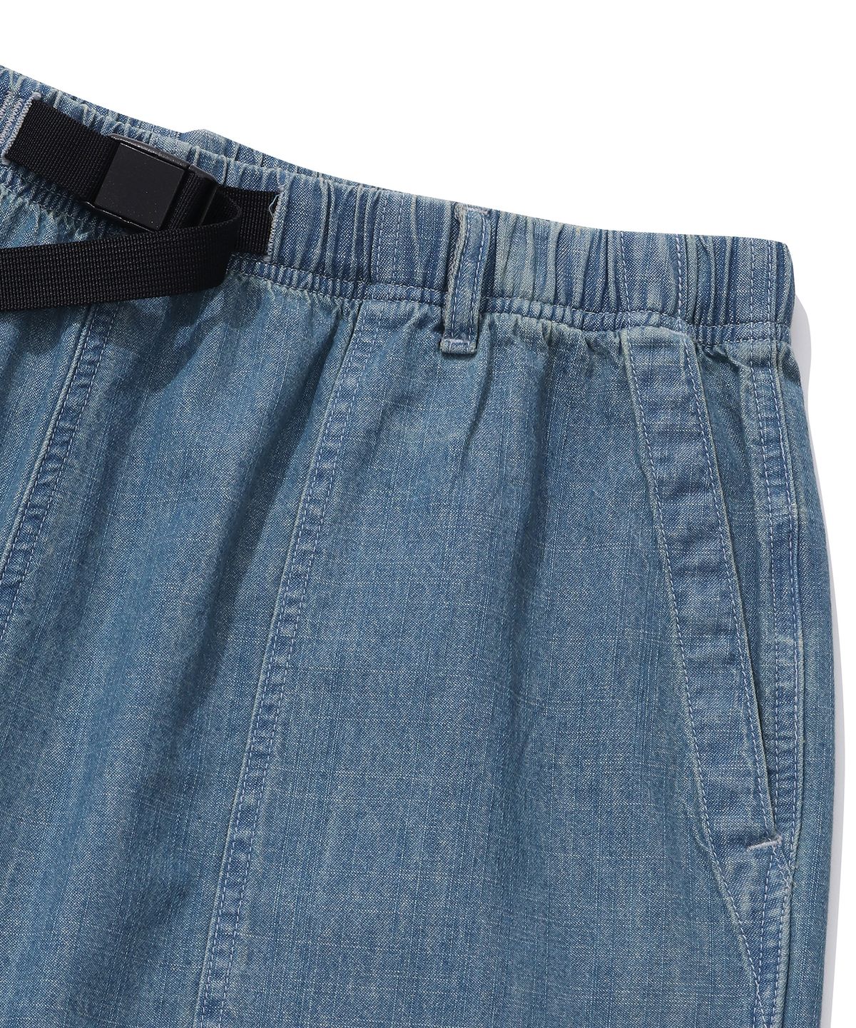 컬럼비아 유니버시티(COLUMBIA UNIVERSITY) SL-LABEL BELTED DENIM SHORTS PANTS 라이트데님
