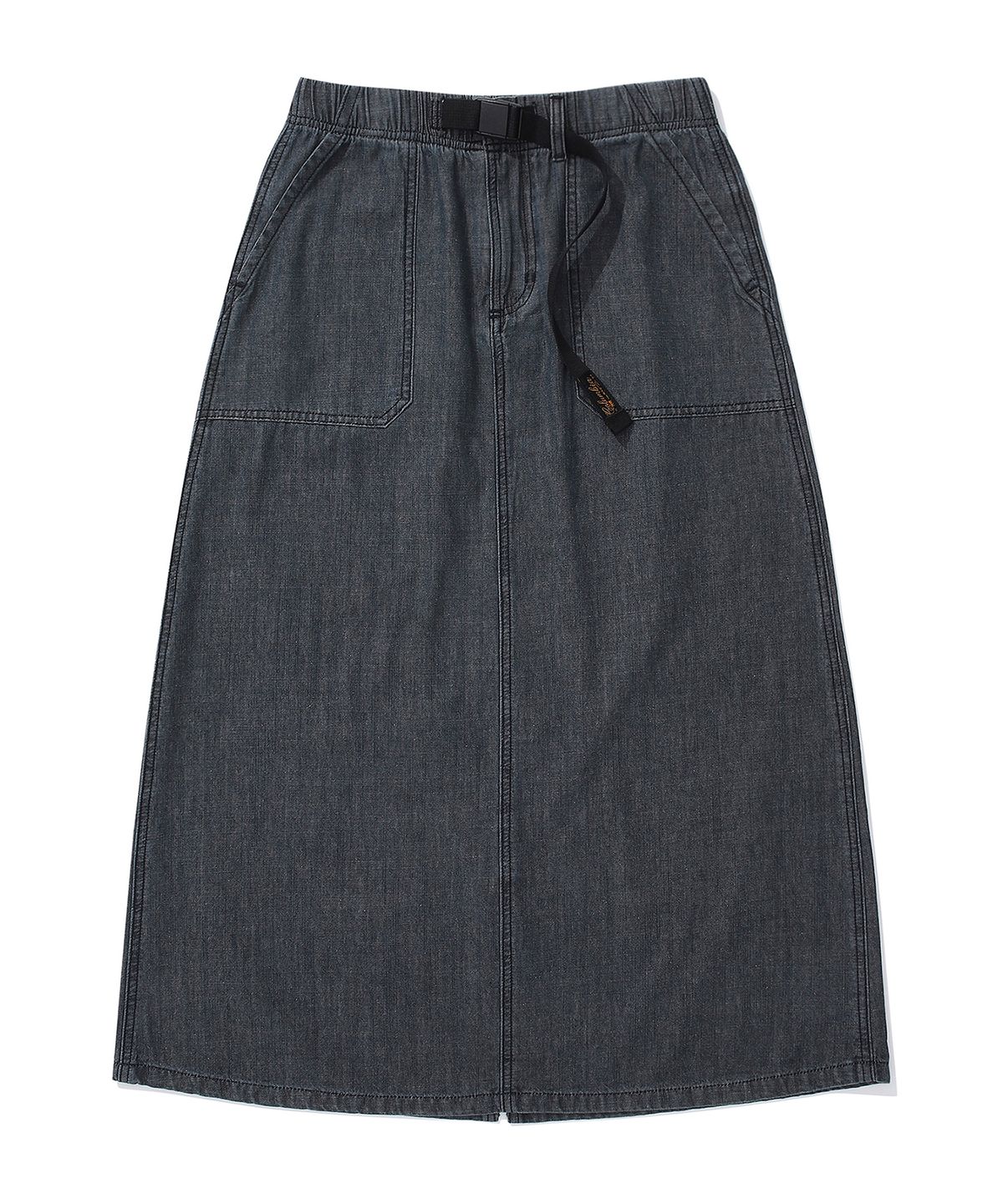 컬럼비아 유니버시티(COLUMBIA UNIVERSITY) SL-LABEL BELTED DENIM LONG SKIRTS 블랙데님