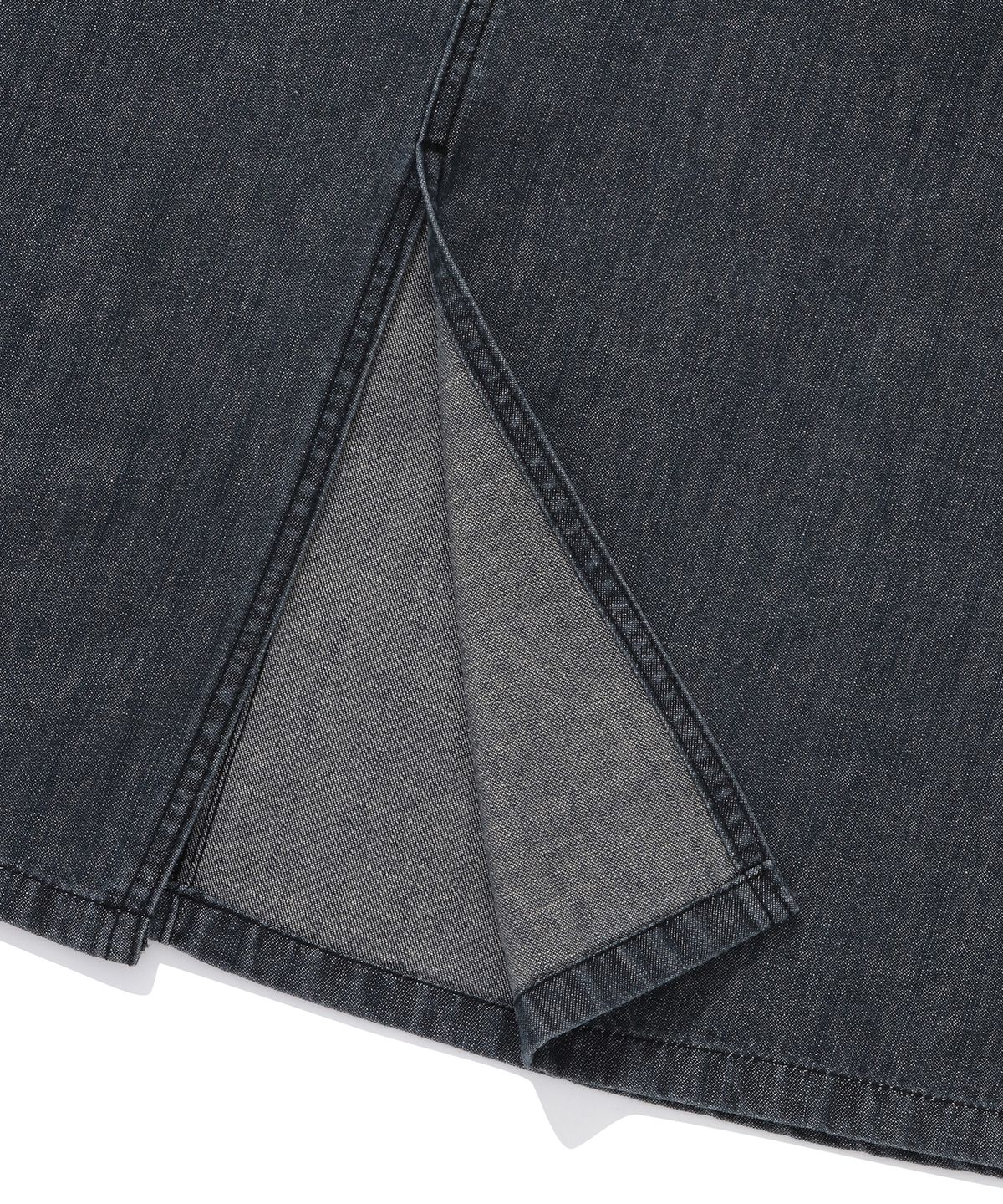 컬럼비아 유니버시티(COLUMBIA UNIVERSITY) SL-LABEL BELTED DENIM LONG SKIRTS 블랙데님