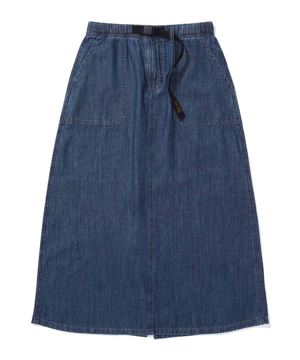 컬럼비아 유니버시티(COLUMBIA UNIVERSITY) SL-LABEL BELTED DENIM LONG SKIRTS 미드나잇데님