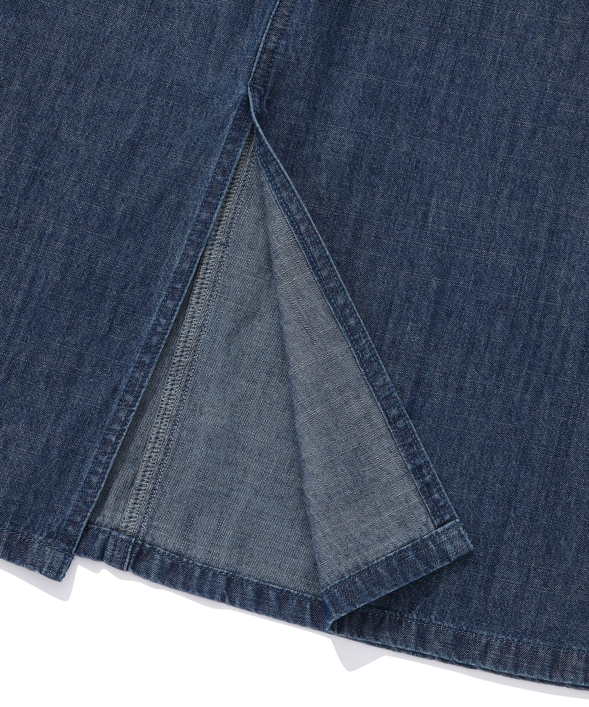 컬럼비아 유니버시티(COLUMBIA UNIVERSITY) SL-LABEL BELTED DENIM LONG SKIRTS 미드나잇데님