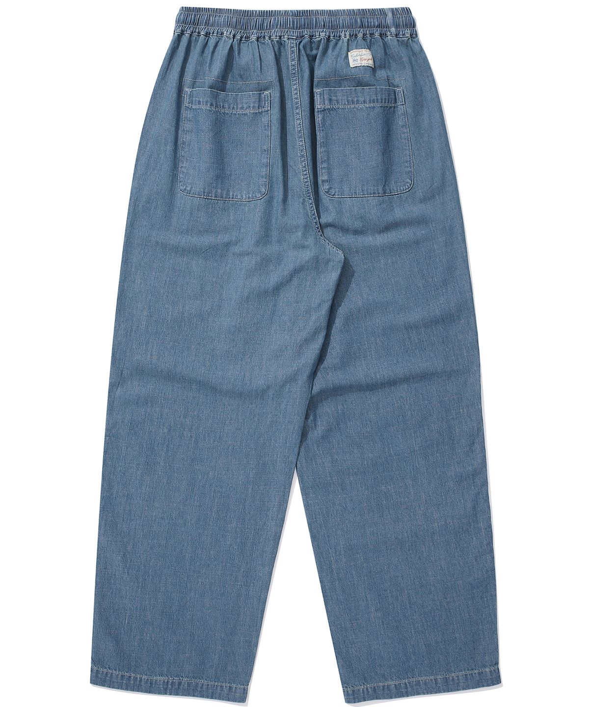 컬럼비아 유니버시티(COLUMBIA UNIVERSITY) SL-LABEL LOOSE-FIT DENIM PINTUCK PANTS 라이트데님