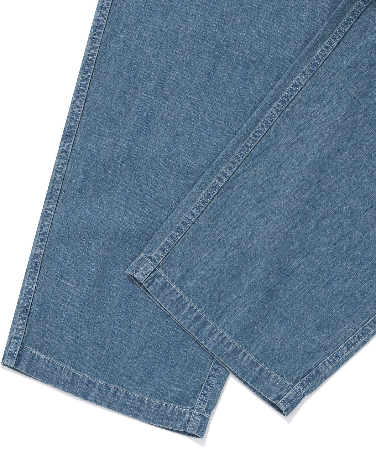 컬럼비아 유니버시티(COLUMBIA UNIVERSITY) SL-LABEL LOOSE-FIT DENIM PINTUCK PANTS 라이트데님