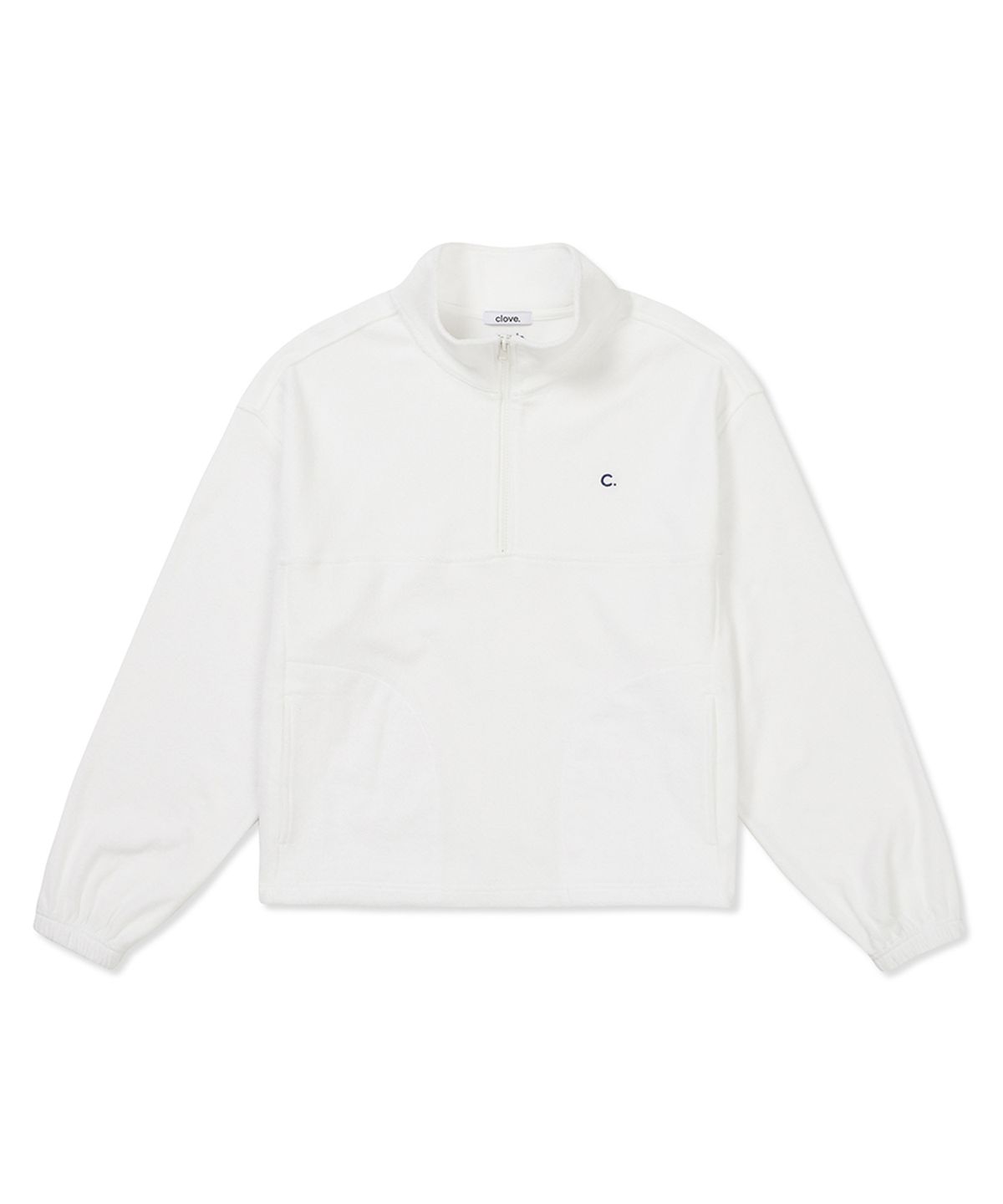 클로브(CLOVE) [24SS clove] Soft Terry Half-Zip Sweatshirt (White)