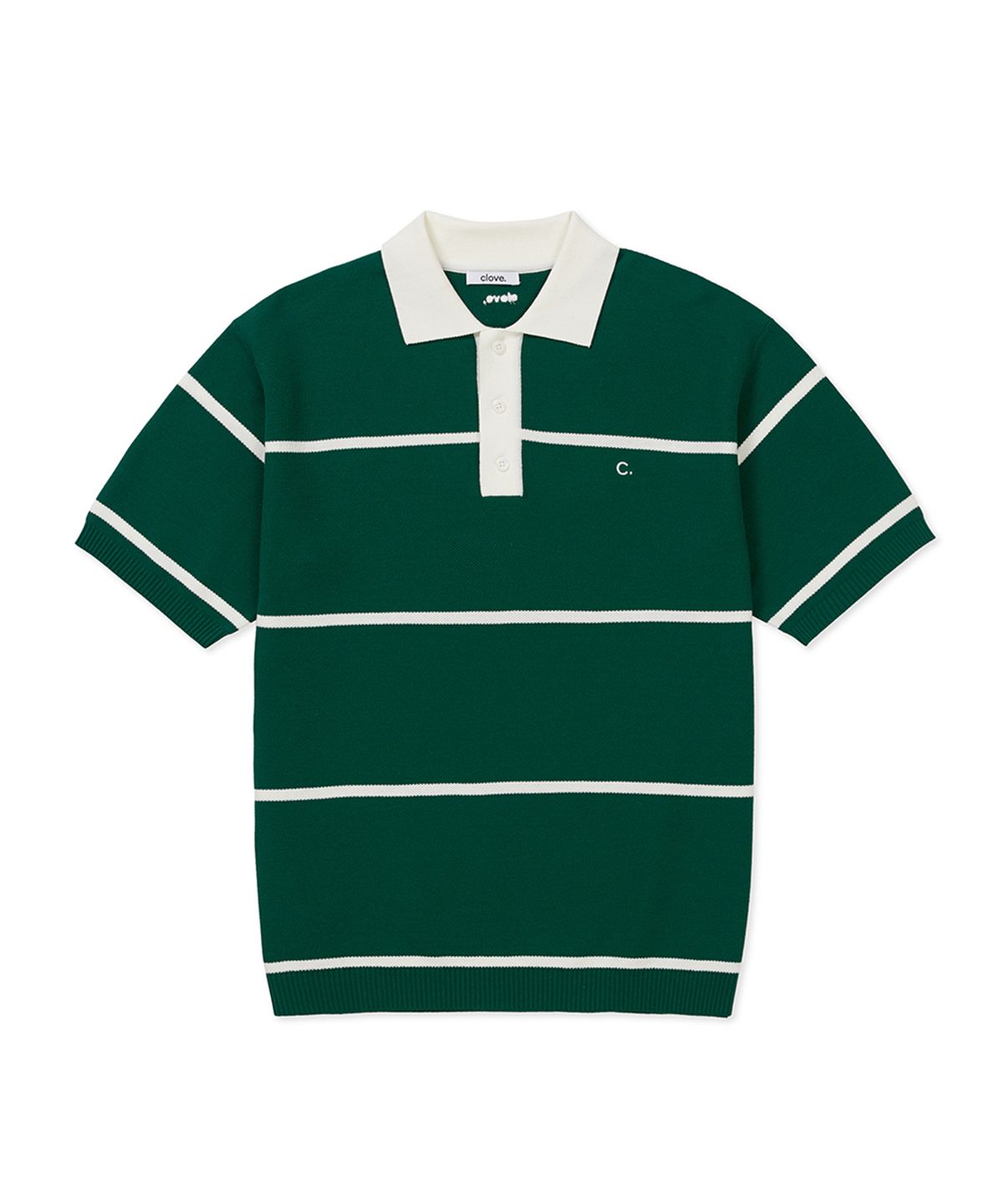 클로브(CLOVE) [24SS clove] Pin Stripe Pique Knit_Men (Dark Green)