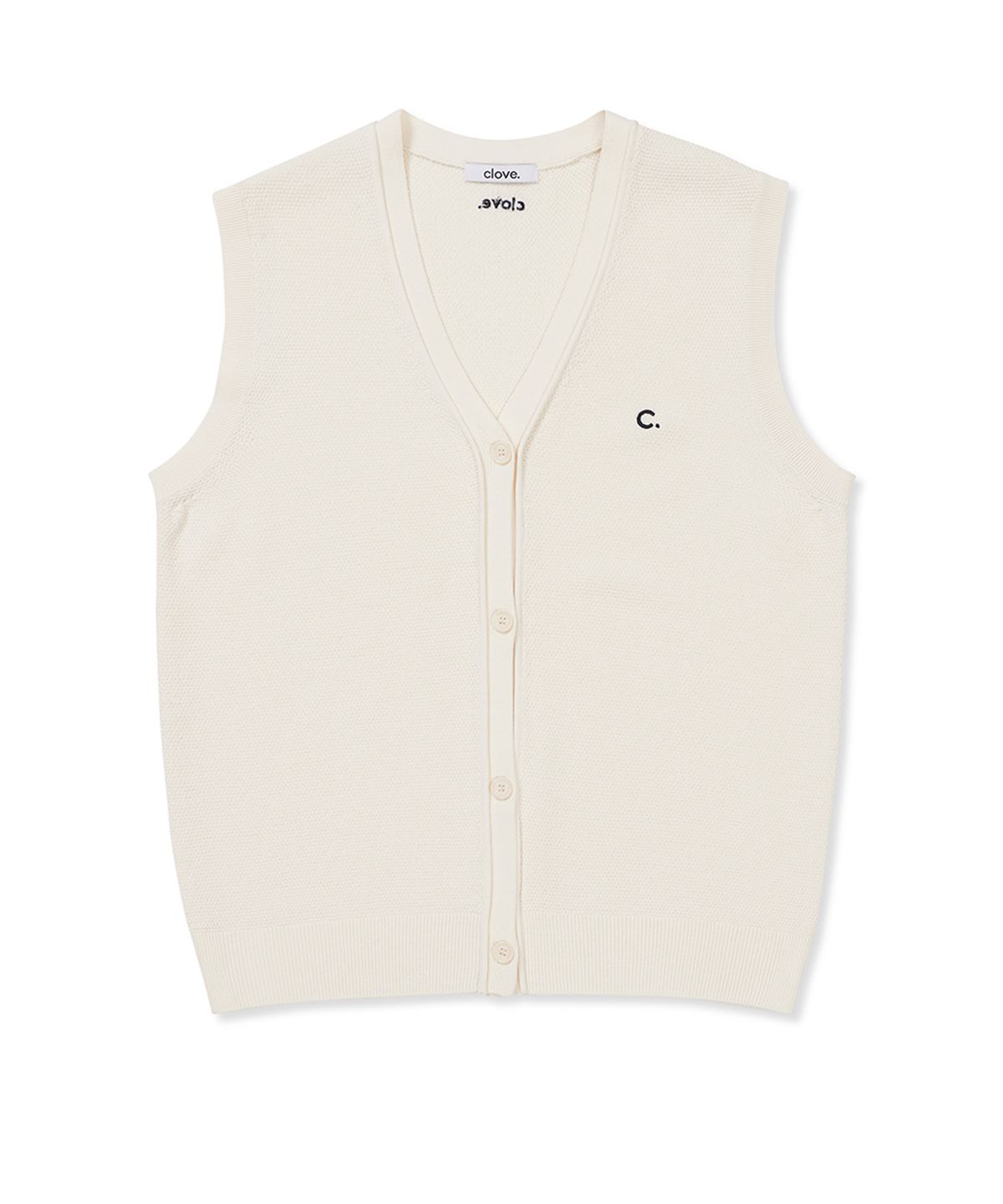 클로브(CLOVE) [24SS clove] Button-up Knit Vest (Cream)