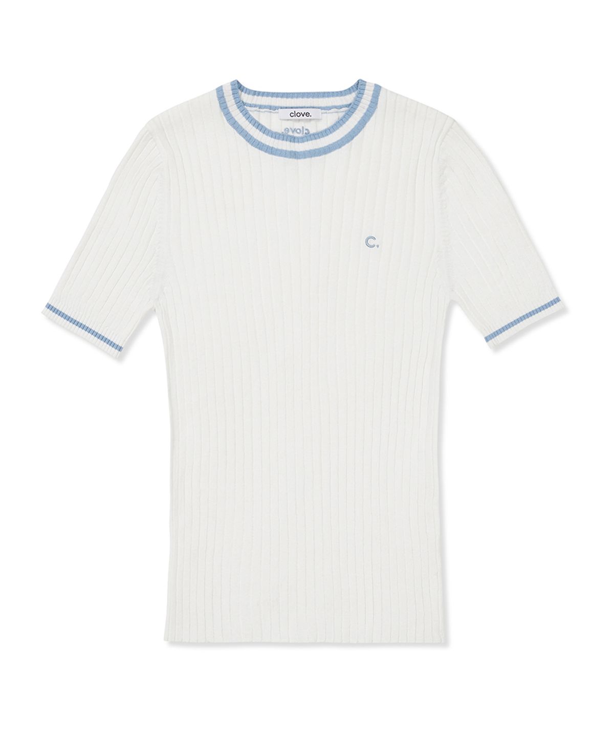 클로브(CLOVE) [24SS clove] Slim Round neck Knit (White)