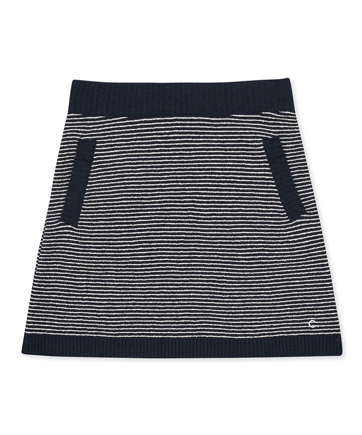 클로브(CLOVE) [24SS clove] Fluffy Boucle Stripe Skirt (Navy)
