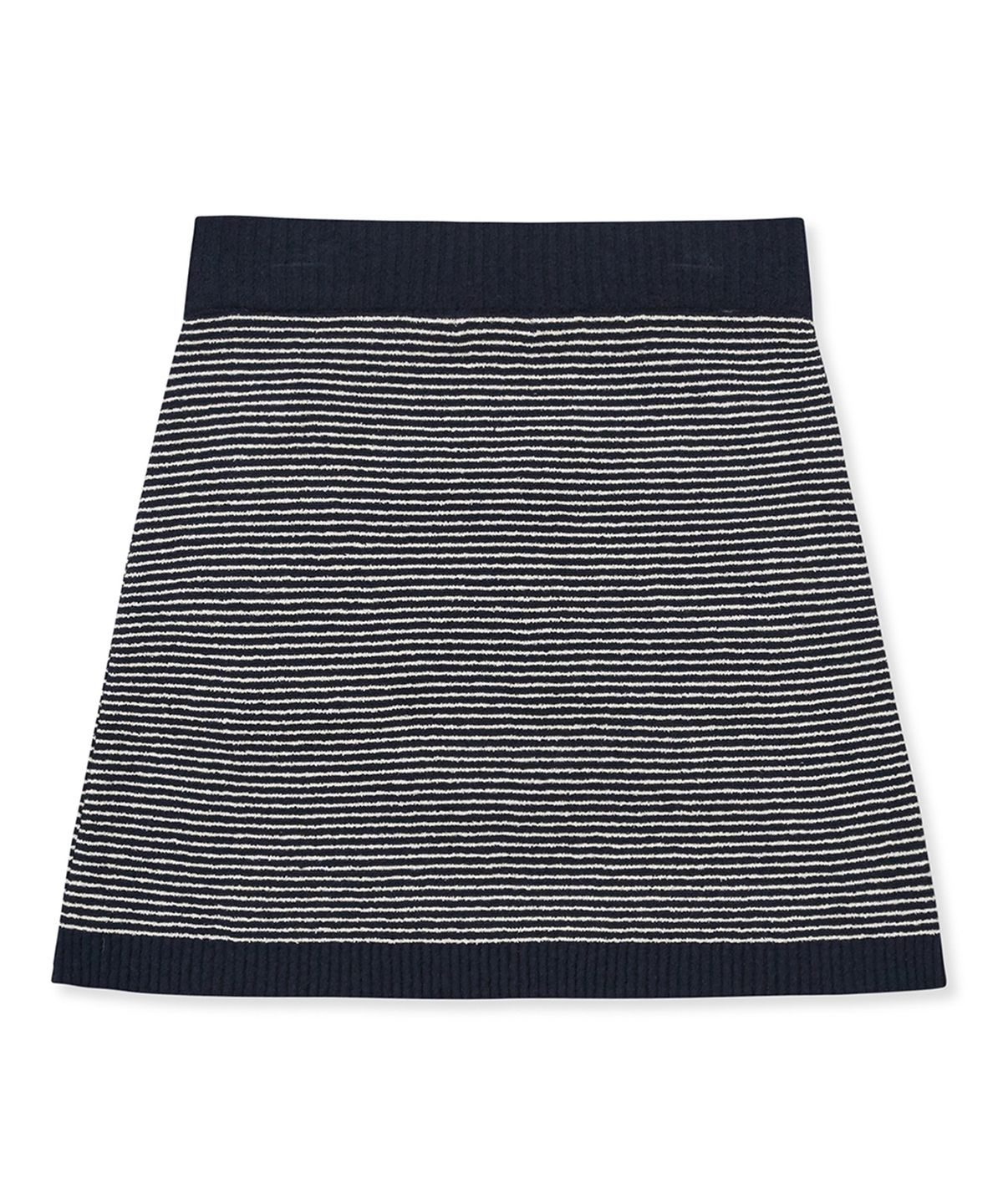 클로브(CLOVE) [24SS clove] Fluffy Boucle Stripe Skirt (Navy)