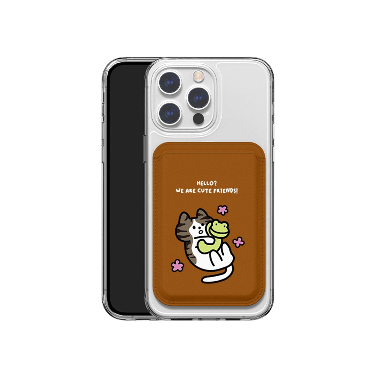 케이스픽스(CASEFIX) 아이폰 세상을구하는고양이 맥세이프 젤하드 케이스+맥세이프 카드지갑 세트