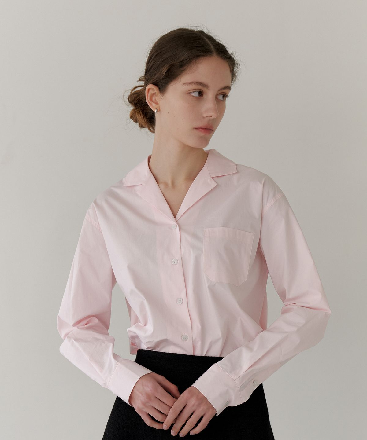 엽페(YUPPE) DOUBLE COLLAR SHIRT_PINK