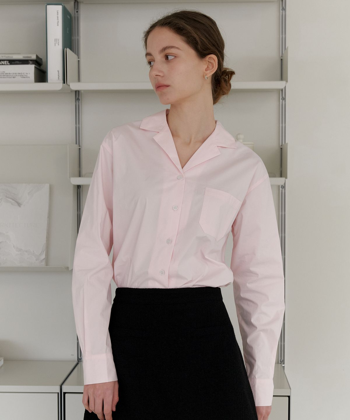 엽페(YUPPE) DOUBLE COLLAR SHIRT_PINK
