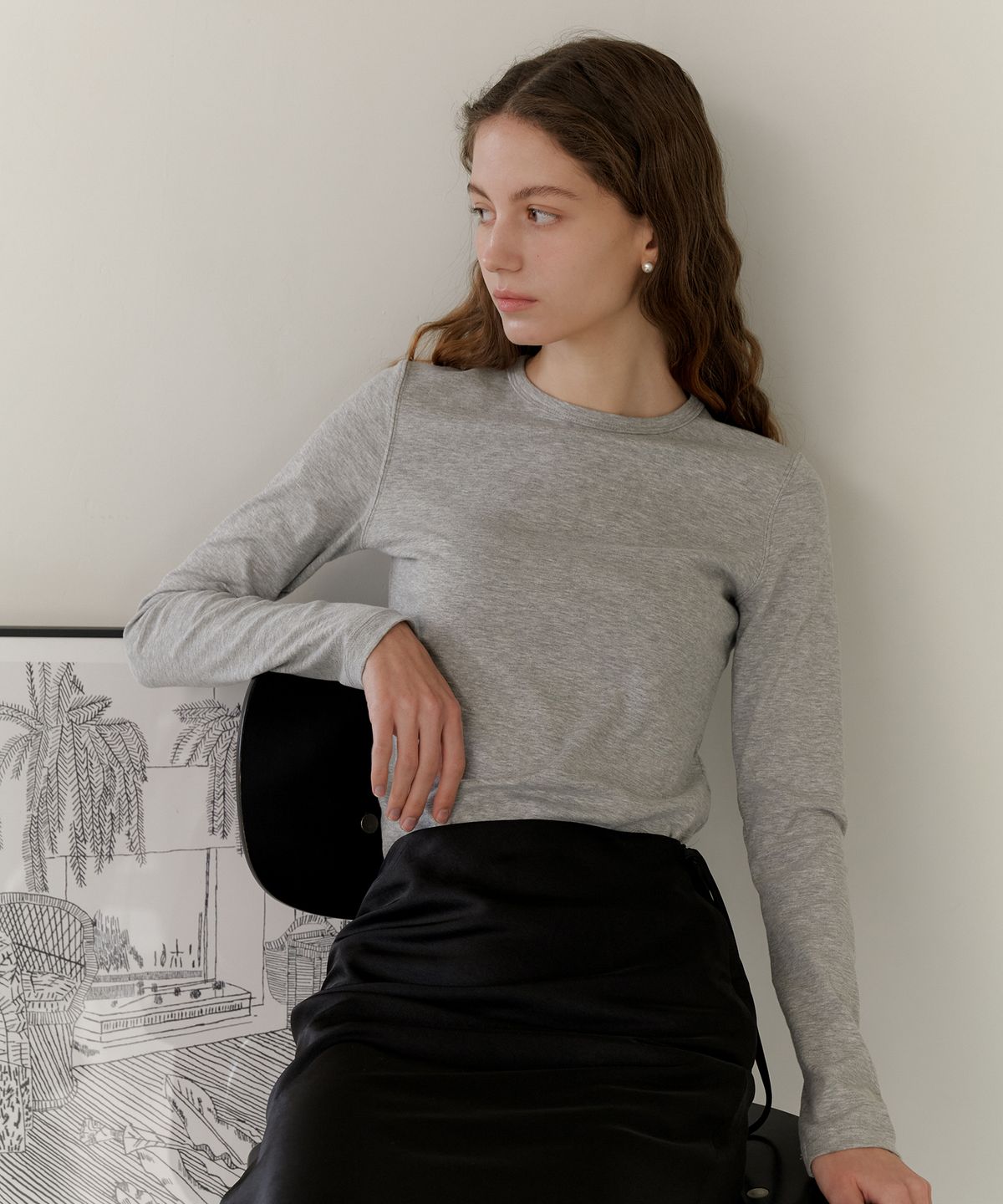 엽페(YUPPE) BASIC SLIM T-SHIRT_GRAY