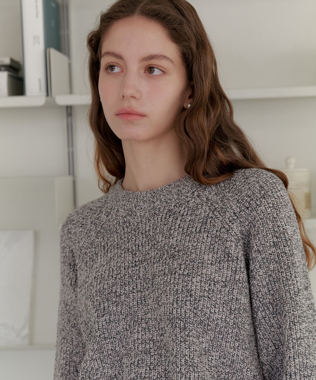 엽페(YUPPE) MIX WOOL KNIT_DARK GRAY
