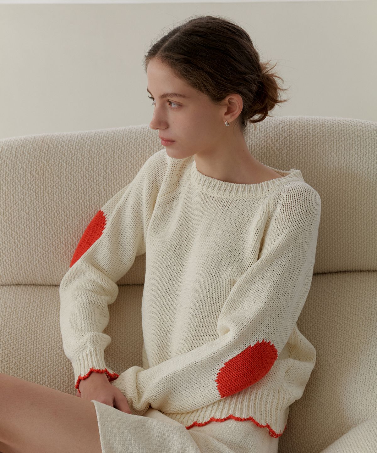 엽페(YUPPE) COLOR WAVE KNIT_IVORY