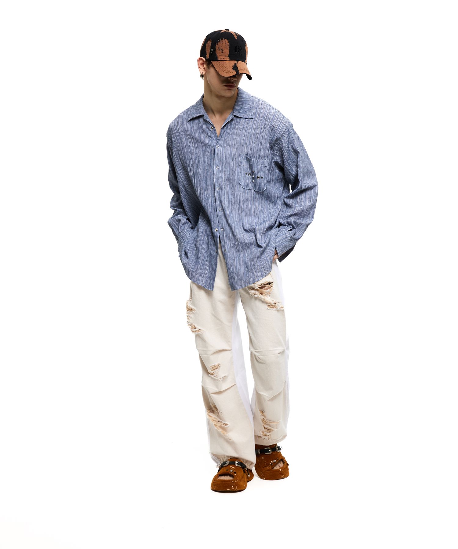 RSSC ■ RIVET WRINKLE STRIPE SHIRT MUSINSA | RSSC RIVET WRINKLE STRIPE SHIRT - WHITE