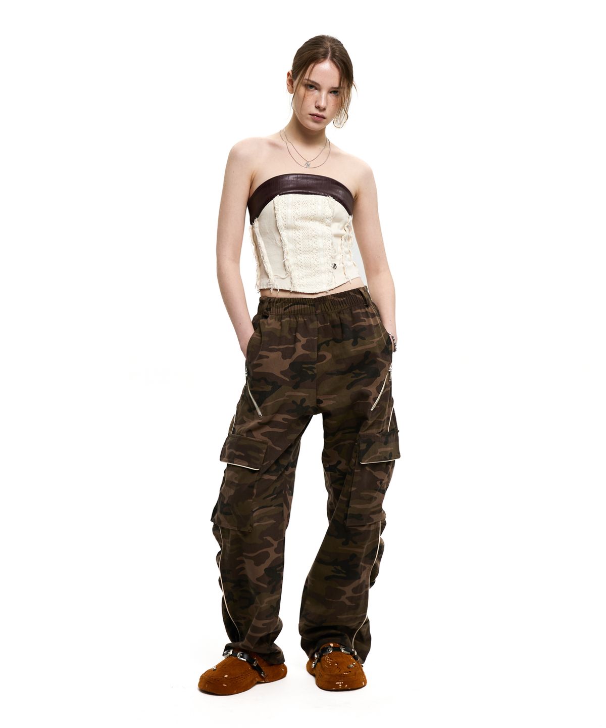 알에스에스씨(RSSC) DENIM & KNIT BUSTIER - IVORY