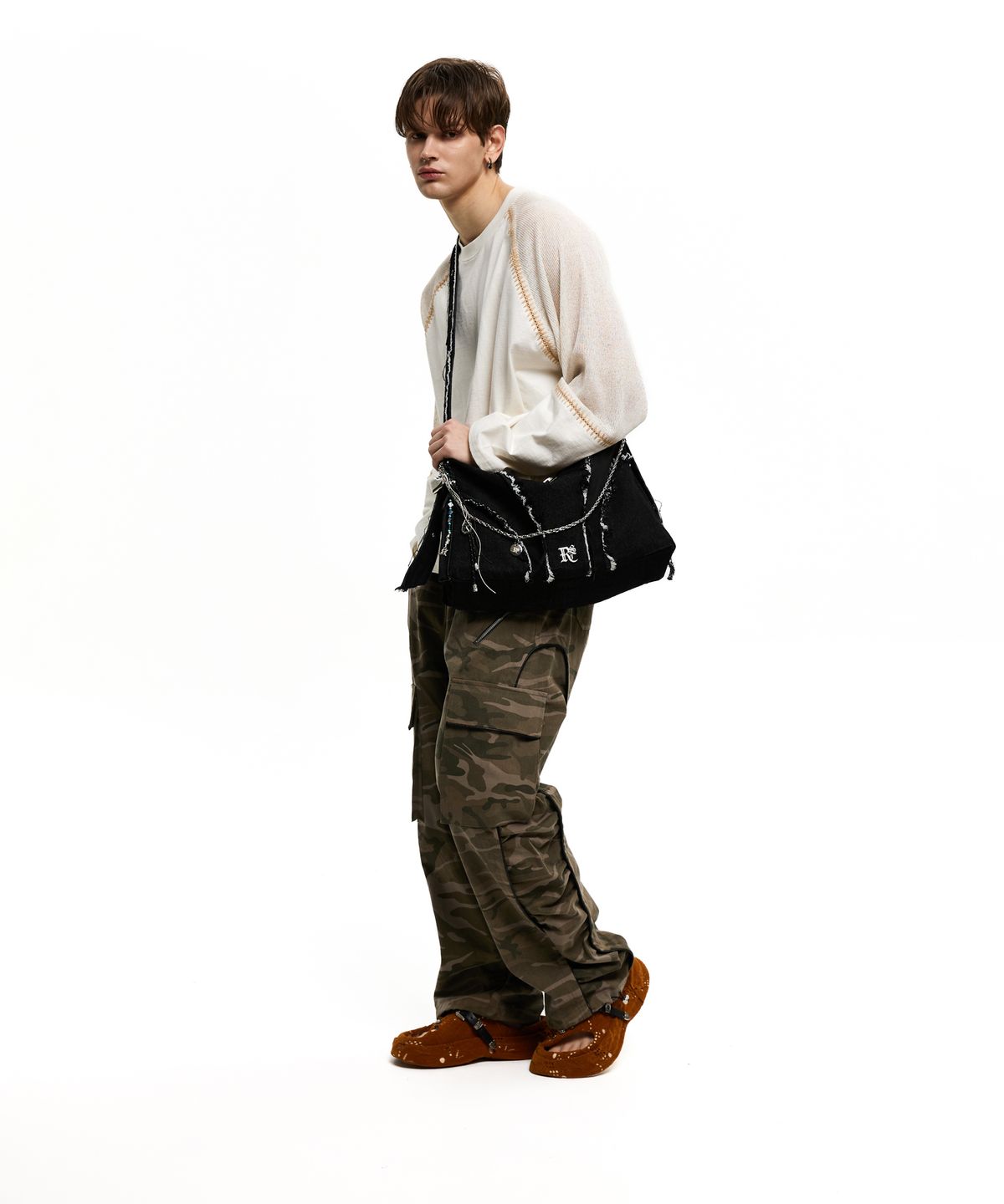 알에스에스씨(RSSC) WRINKLE MIXED CAMO CARGO PANTS - KHAKI CAMO