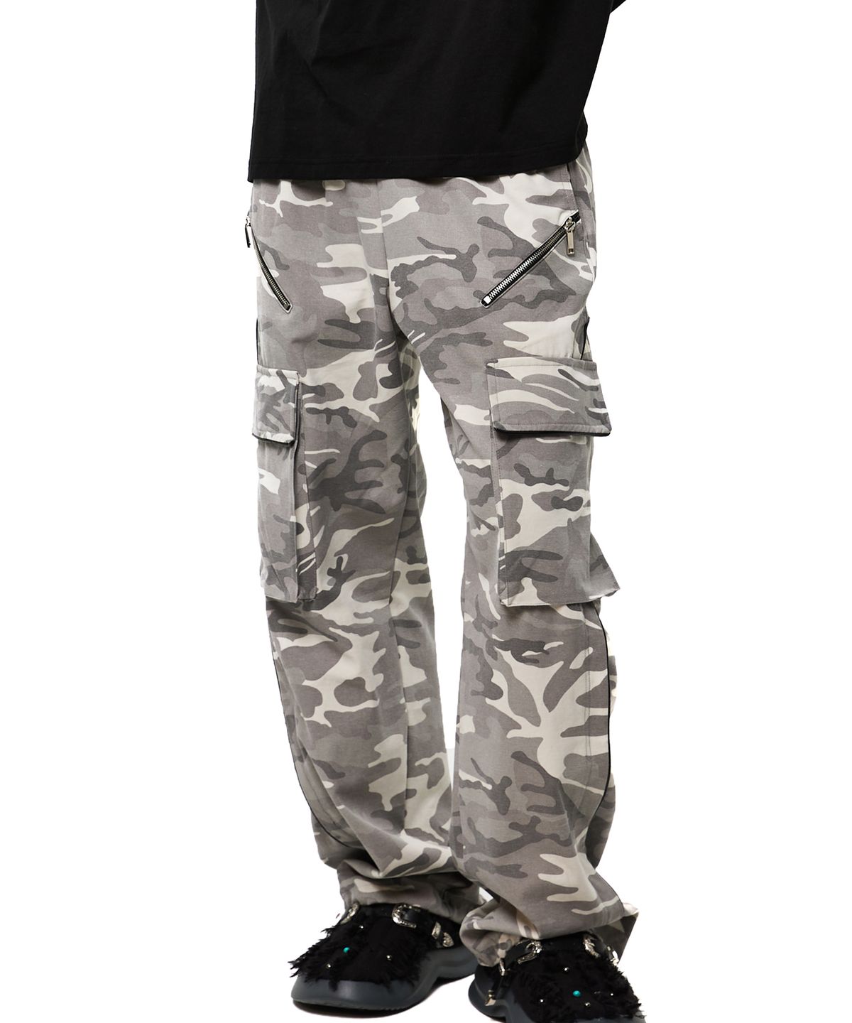알에스에스씨(RSSC) WRINKLE MIXED CAMO CARGO PANTS - WHITE CAMO