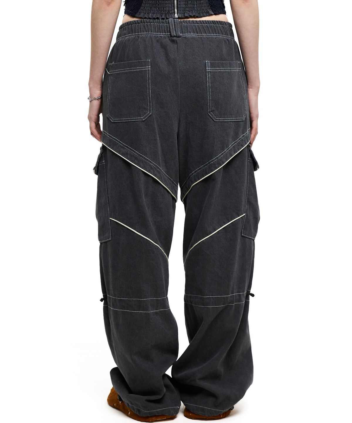 알에스에스씨(RSSC) KNEE STRING CARGO DENIM PANTS - GRAY