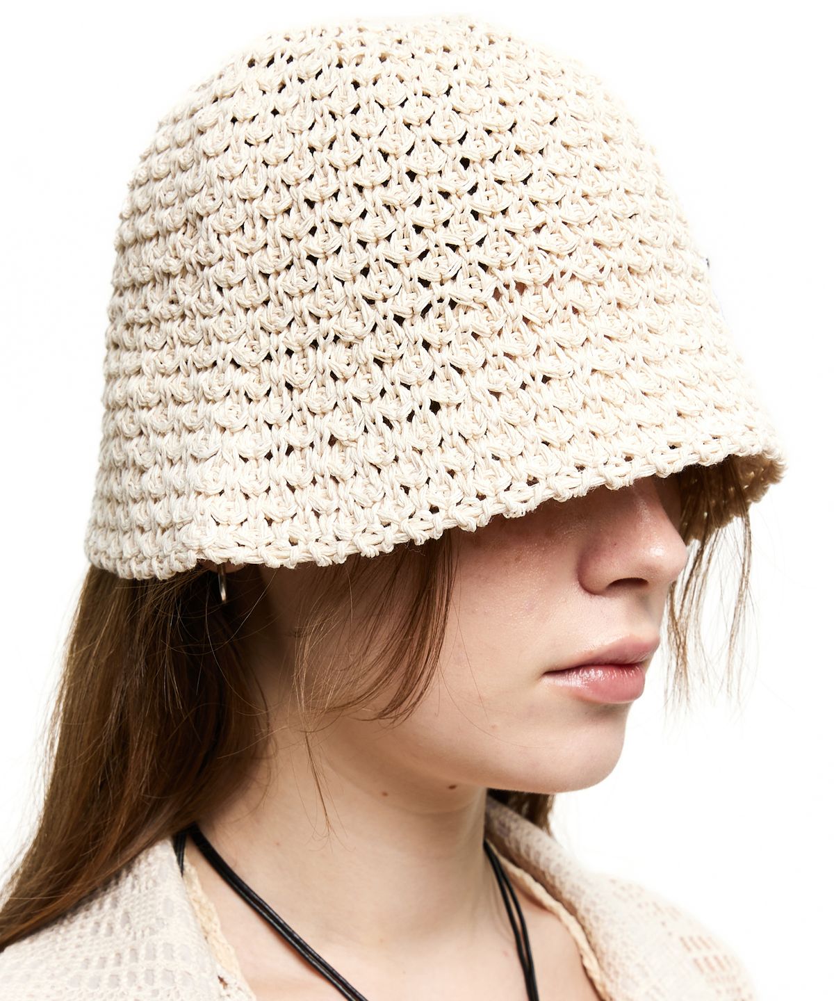 알에스에스씨(RSSC) RIVET PATCHED KNIT BUCKET HAT - IVORY