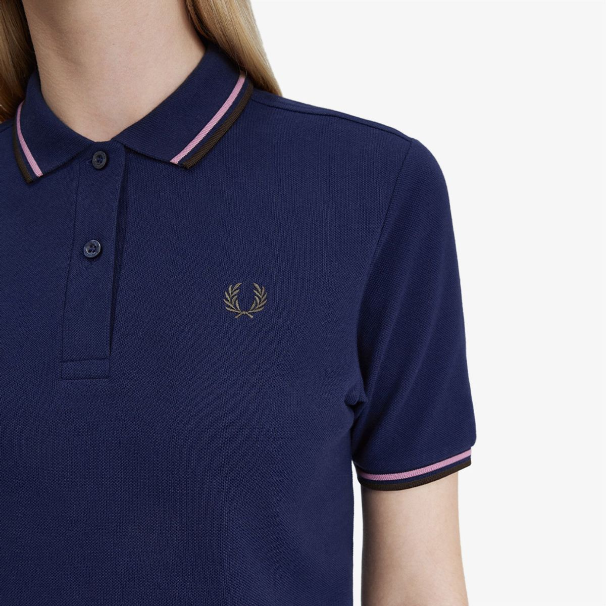 프레드페리(FRED PERRY) [G3600] 여성 트윈 팁 프레드페리 셔츠 - 프렌치네이비/더스티로즈핑크/캐링턴로드브릭 AFPF2413600-215