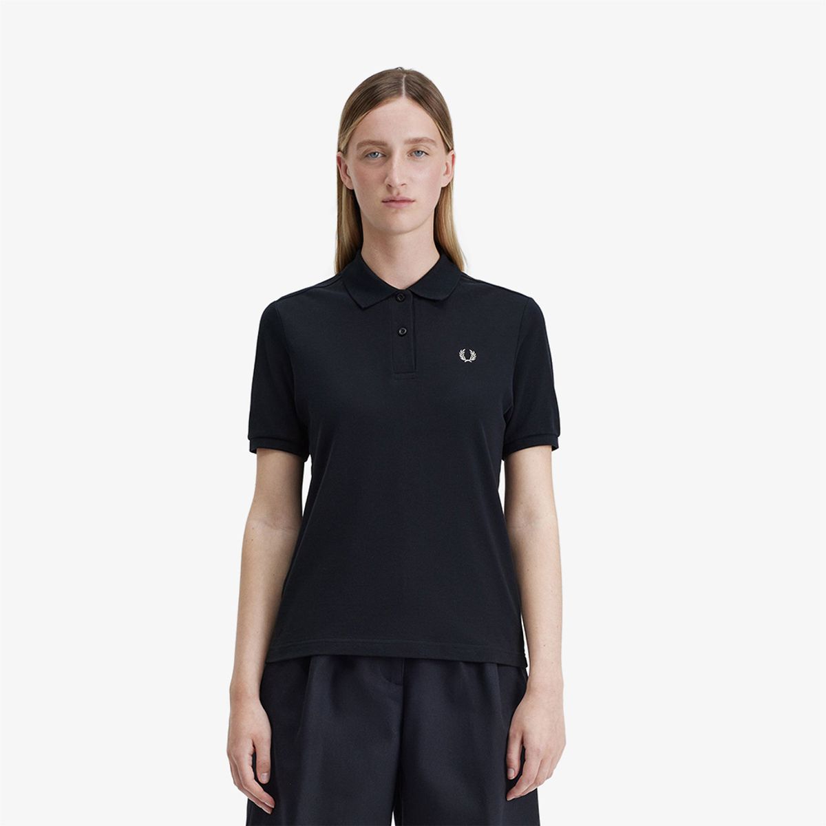 프레드페리(FRED PERRY) [G6000] 여성 플레인 프레드페리 셔츠 - 네이비/샴페인 AFPF2416000-721