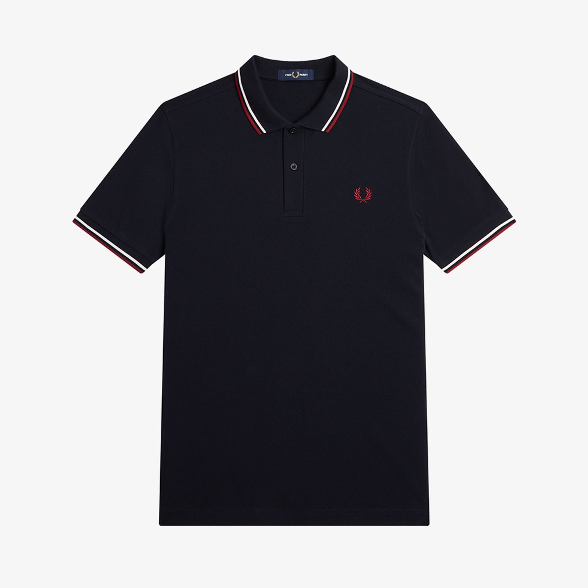 프레드페리(FRED PERRY) [M3600] 트윈 팁 프레드페리 셔츠 - 네이비/스노우화이트/번트레드 M3600-T55