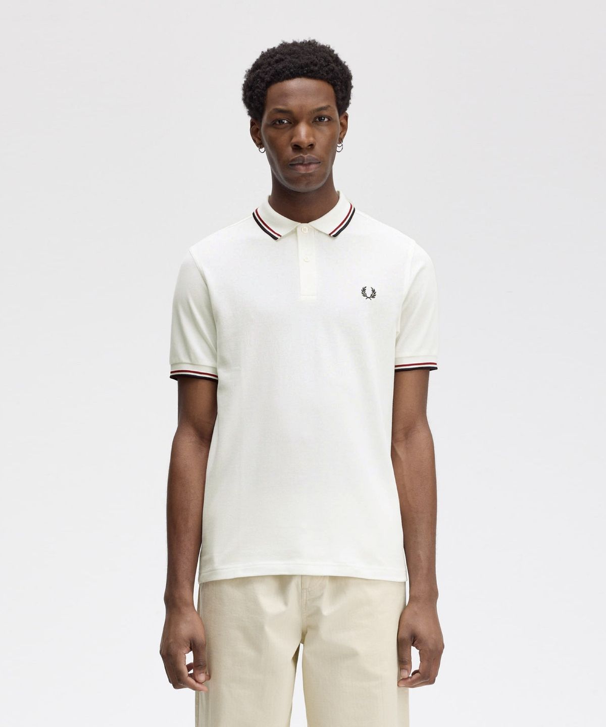 프레드페리(FRED PERRY) [M3600] 트윈 팁 프레드페리 셔츠 - 스노우화이트/번트레드/네이비 M3600-T60