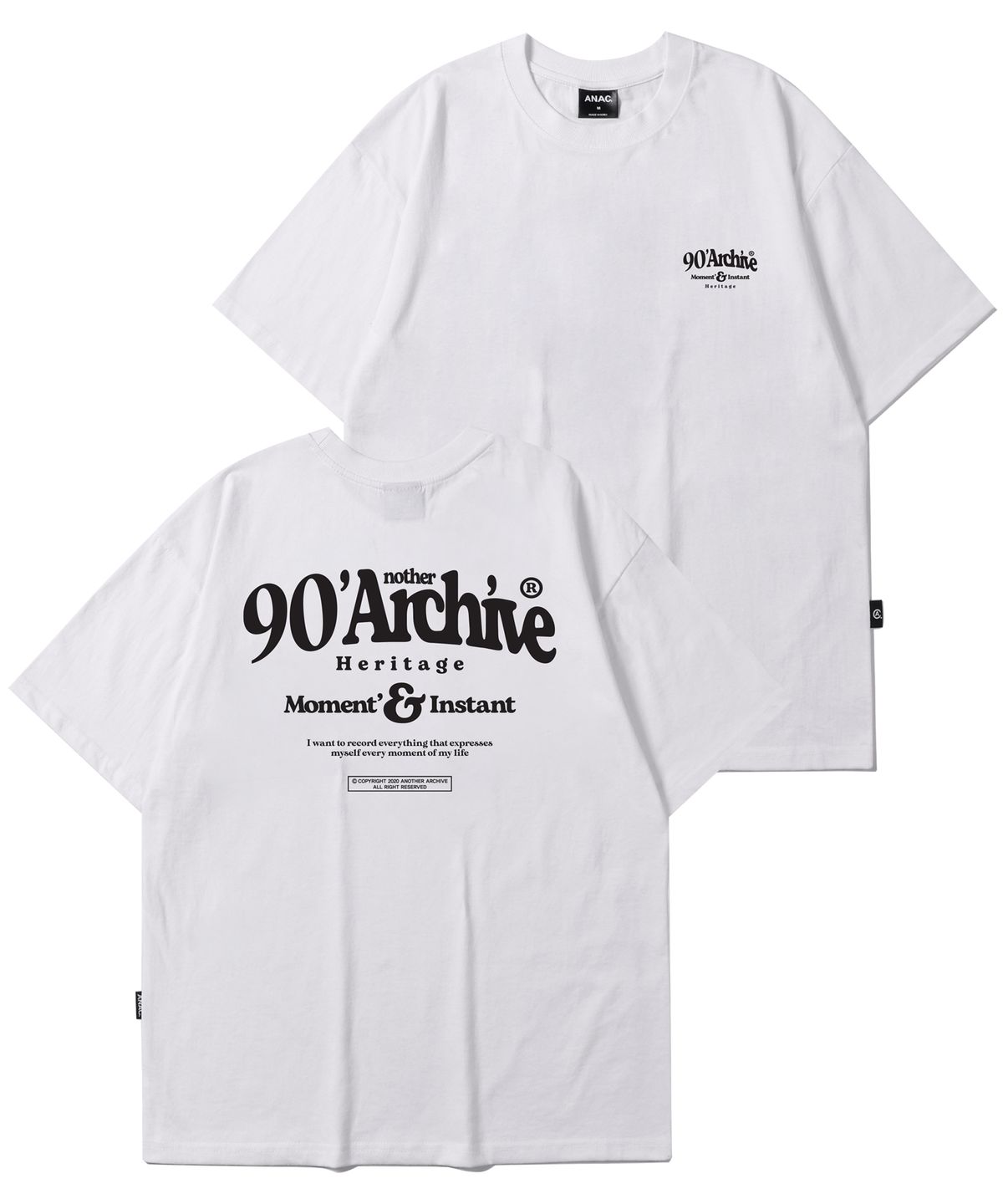 어나더 아카이브(ANOTHER ARCHIVE) 90s 헤리티지 로고 반팔티_네이비