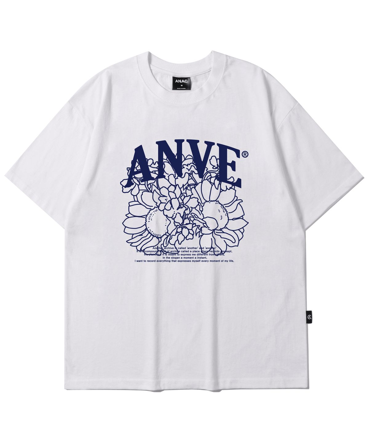 어나더 아카이브(ANOTHER ARCHIVE) 플라워즈 ANVE 반팔티_네이비