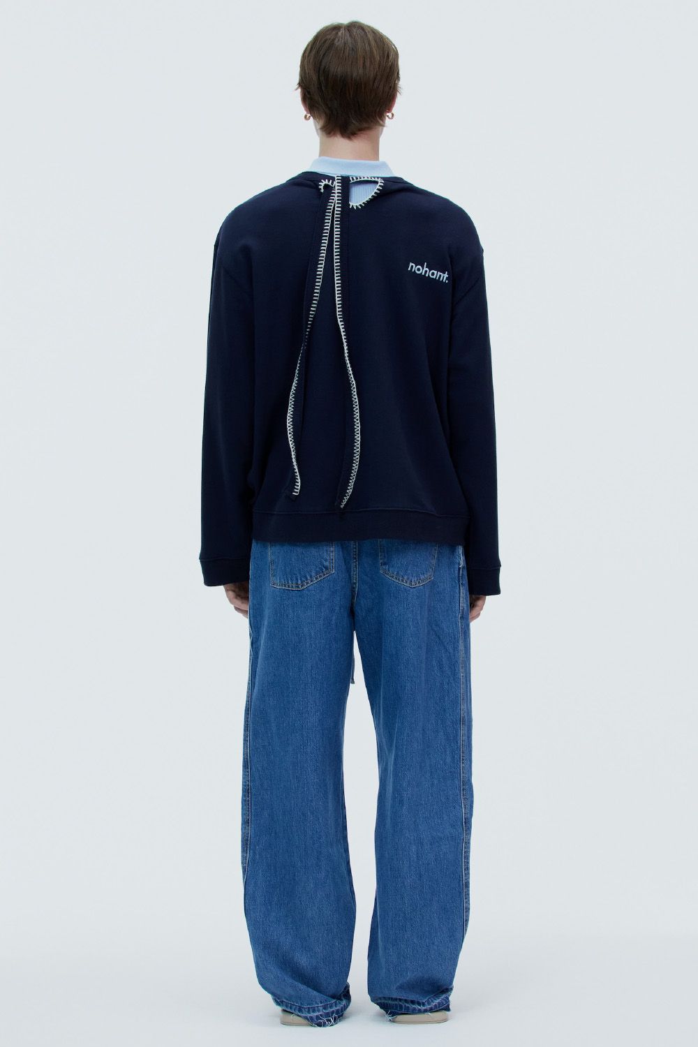 MUSINSA公式 | NOHANT BELTED BALLOON DENIM PANTS MID BLUE
