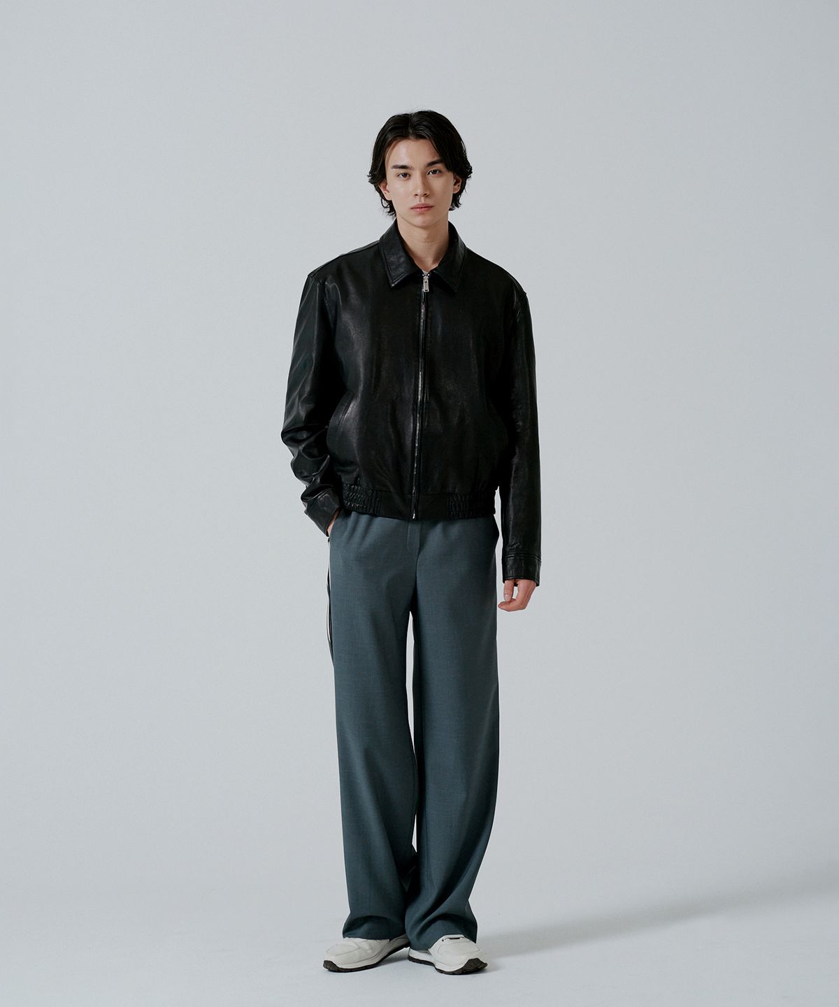 핀블랙(PINBLACK) (MEN) 빈티지 이태리 베지터블 블루종 점퍼