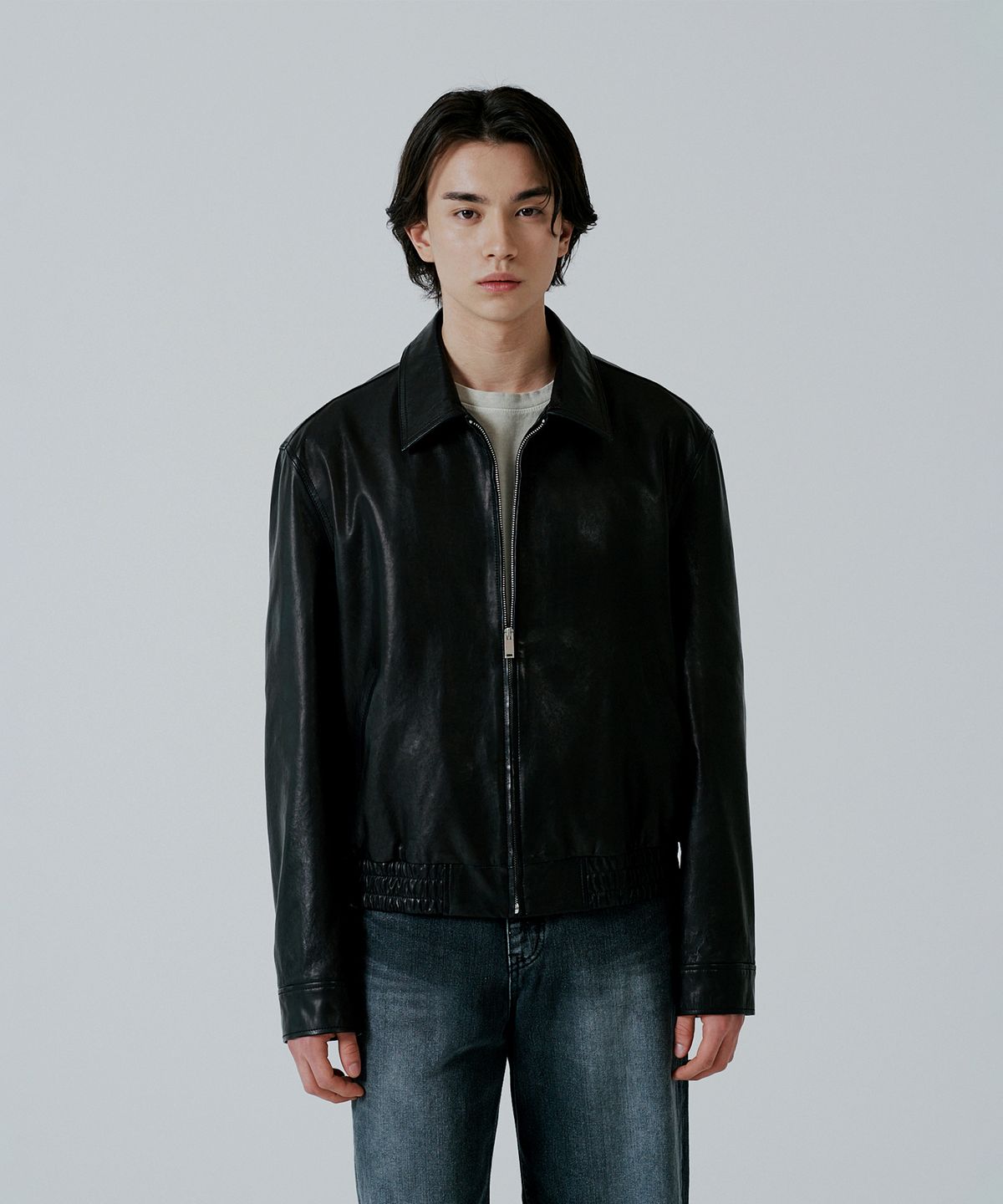 핀블랙(PINBLACK) (MEN) 빈티지 이태리 베지터블 블루종 점퍼