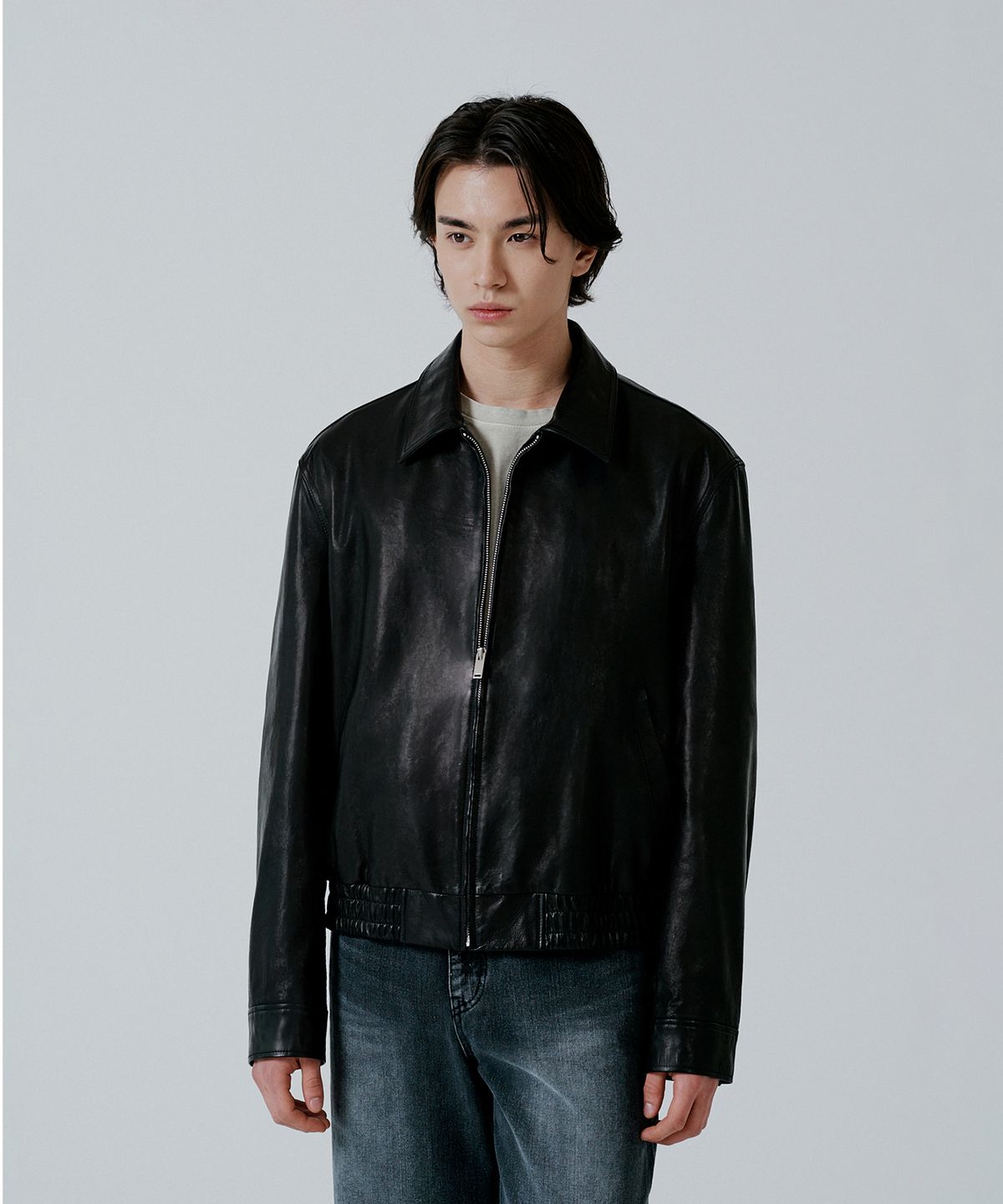 핀블랙(PINBLACK) (MEN) 빈티지 이태리 베지터블 블루종 점퍼