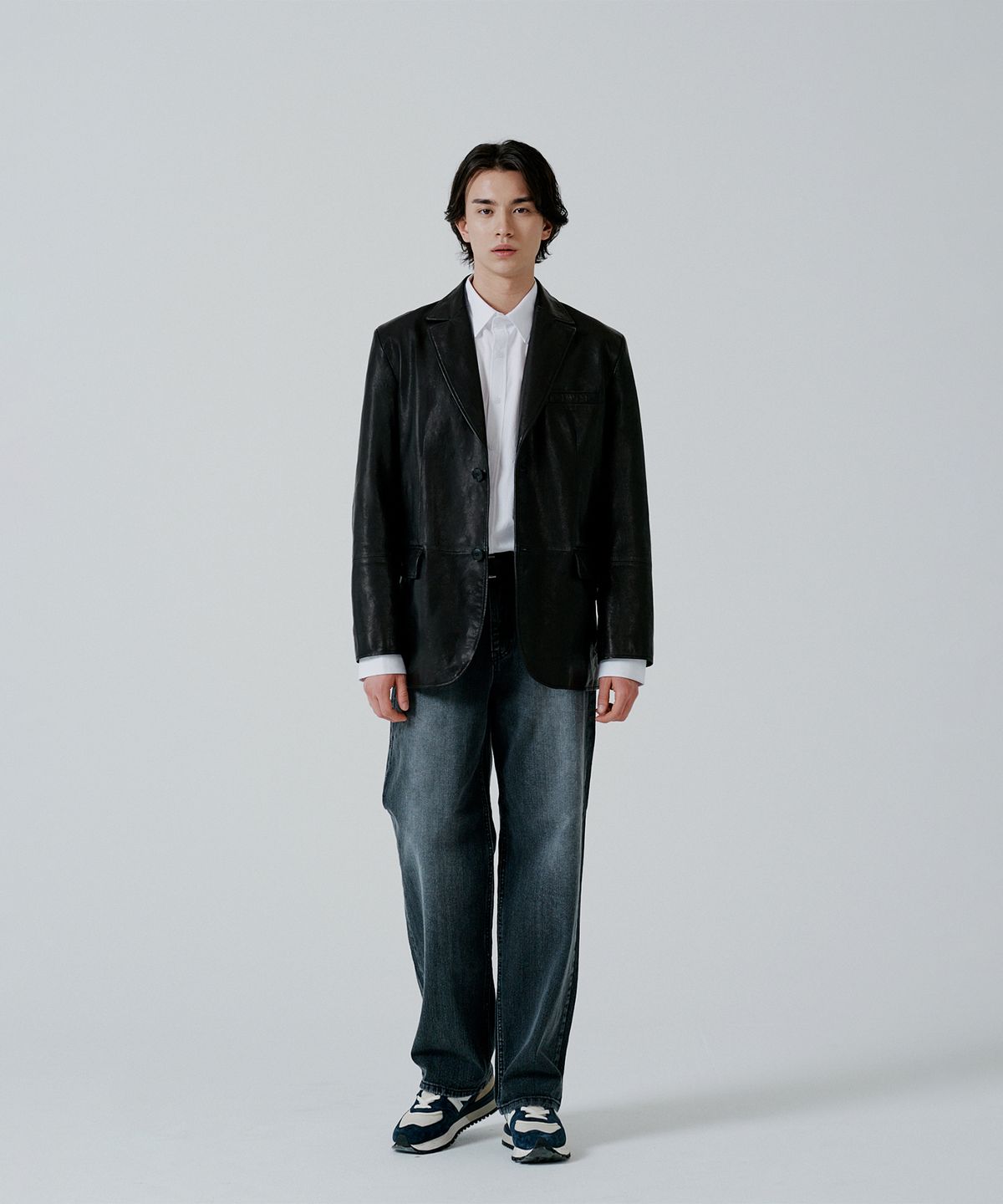 핀블랙(PINBLACK) (MEN) 클래식 싱글 브레스트 베지터블 자켓
