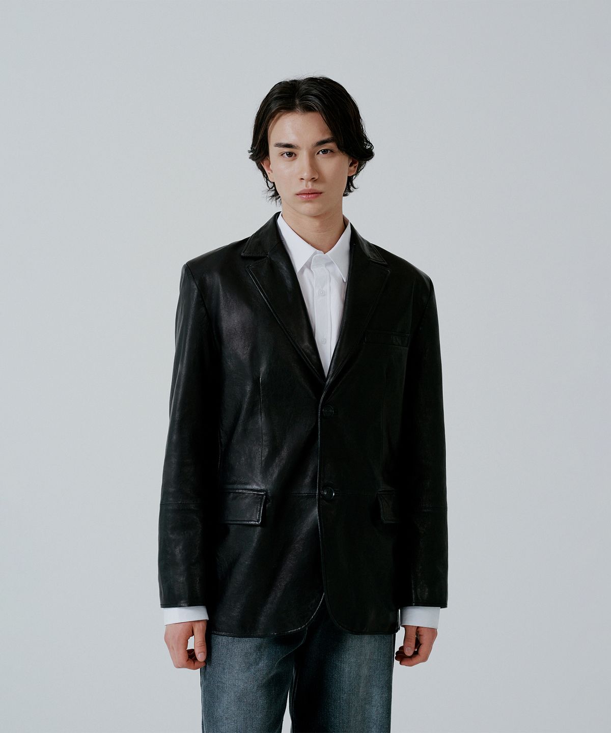 핀블랙(PINBLACK) (MEN) 클래식 싱글 브레스트 베지터블 자켓