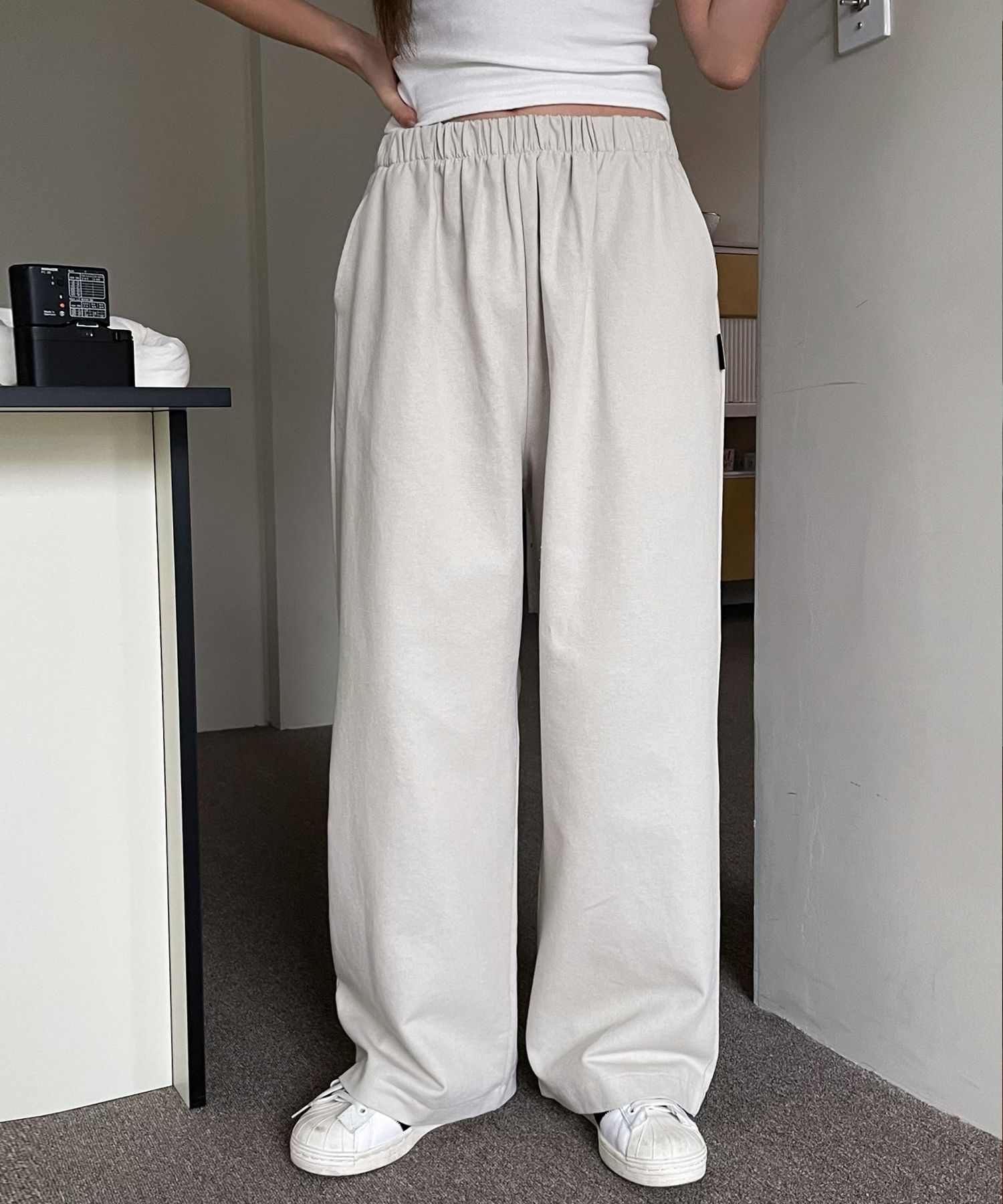 ★muahmuah☆SOFT WIDE BANDING PANTS muah muah/ムーアムーア』MUAH WIDE COTTON BANDING PANTS