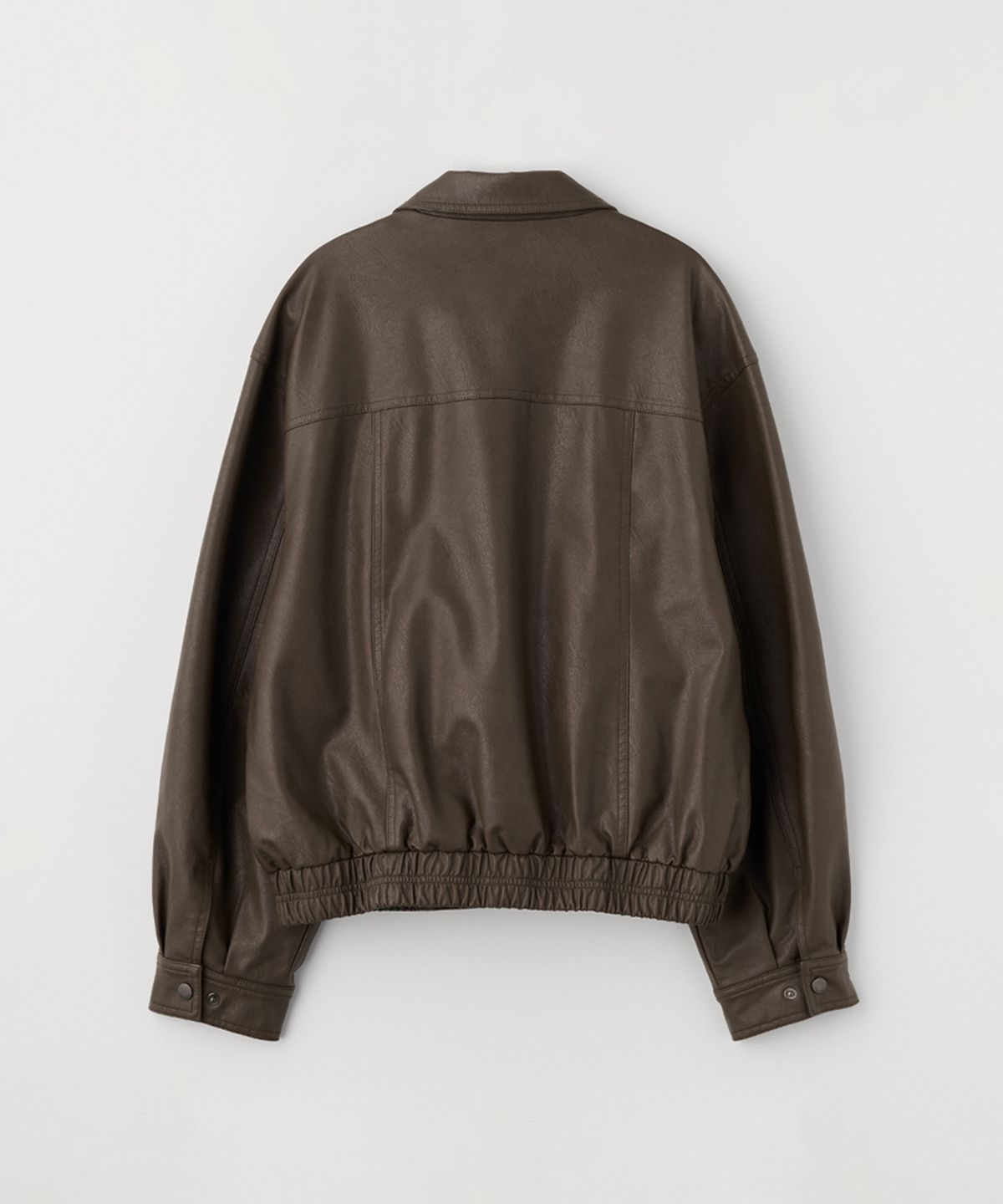 셀리테일즈(CELITAILS) FAUX LEATHER POCKET JUMPER_BROWN