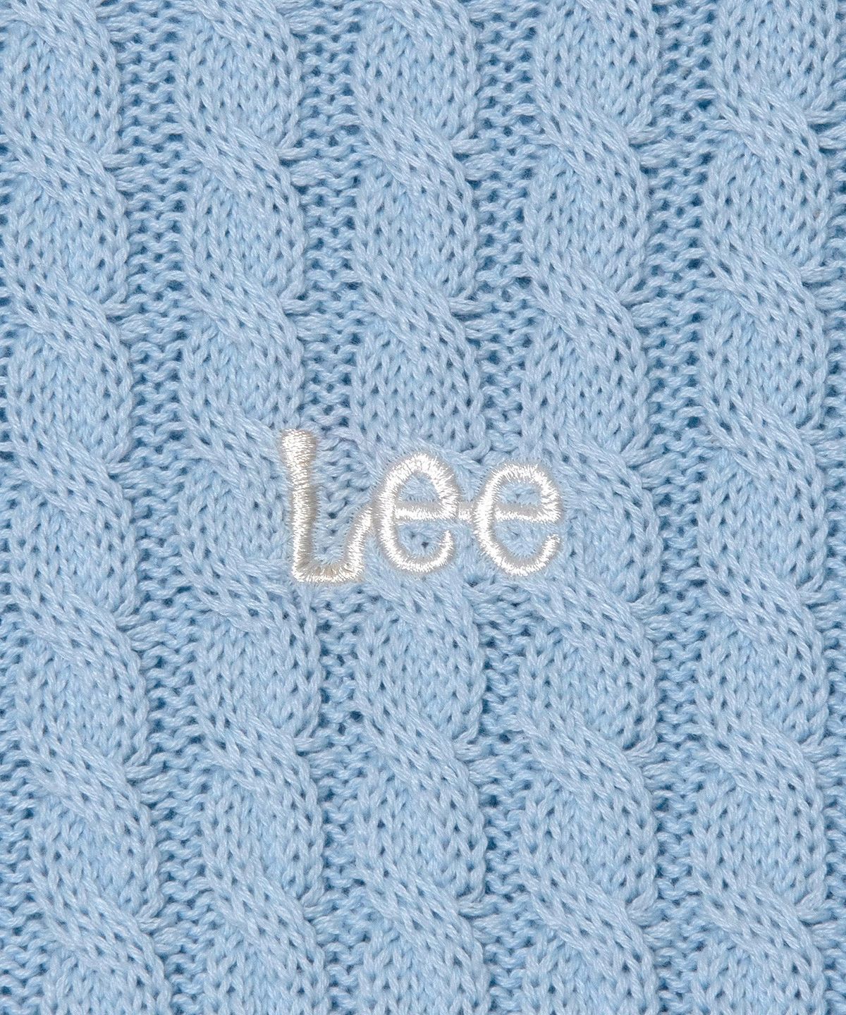 리(LEE) 우먼 케이블 크롭 니트 스카이 블루