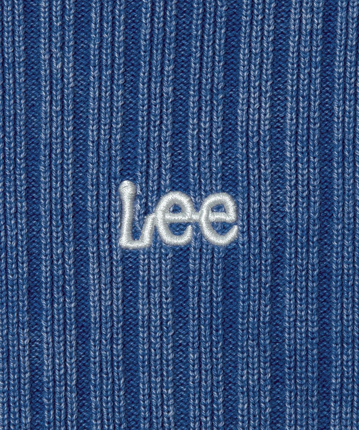 리(LEE) 라운드넥 반팔 니트 블루